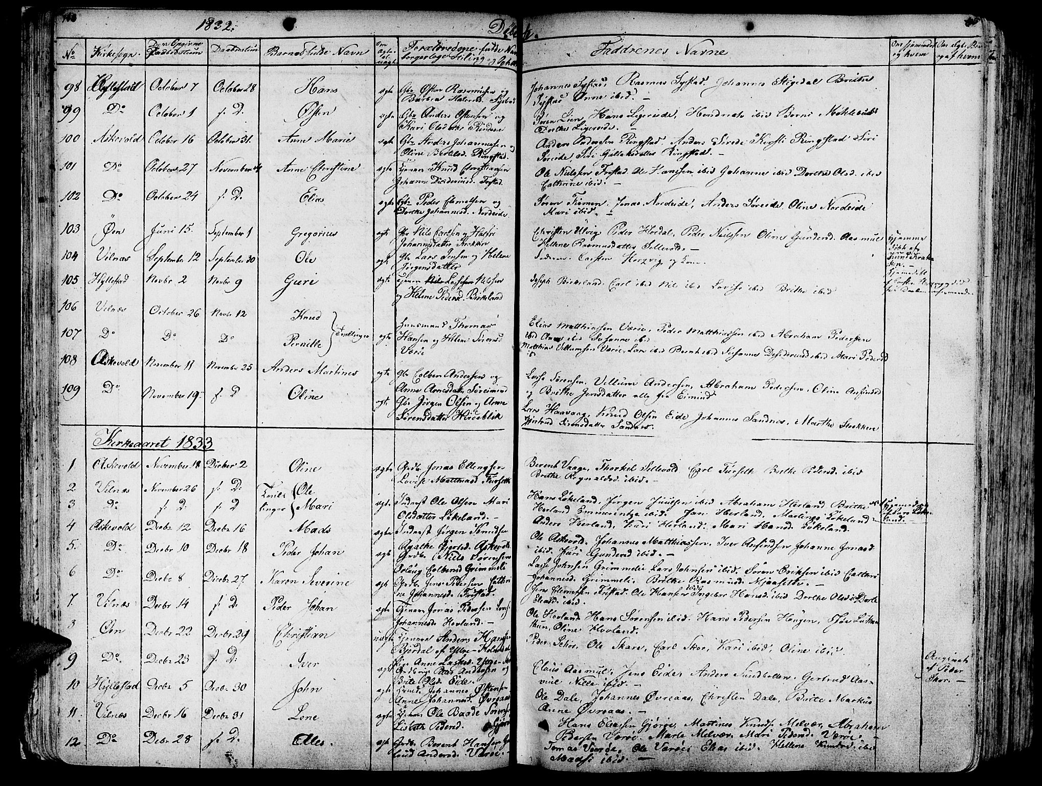 Askvoll sokneprestembete, SAB/A-79501/H/Haa/Haaa/L0010: Parish register (official) no. A 10, 1821-1844, p. 102-103