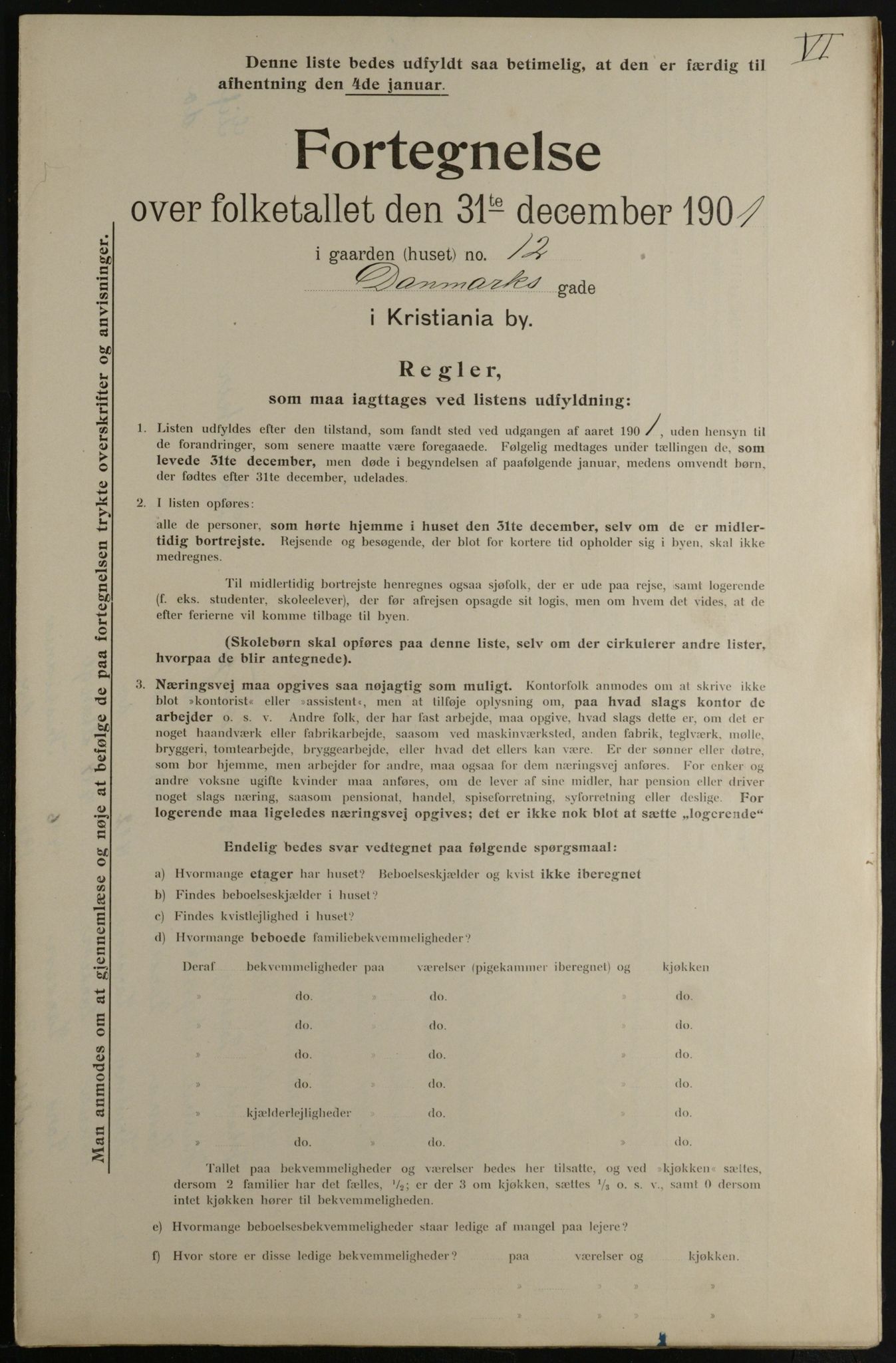 OBA, Municipal Census 1901 for Kristiania, 1901, p. 2364