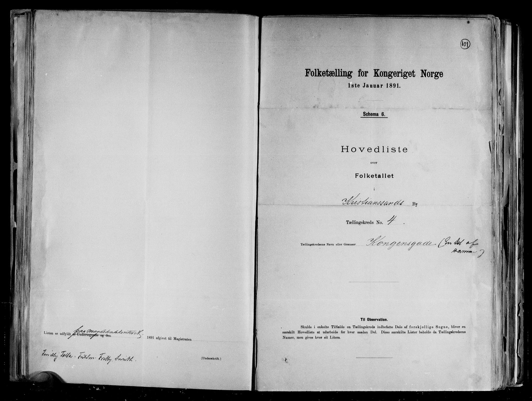 RA, 1891 census for 1001 Kristiansand, 1891, p. 11