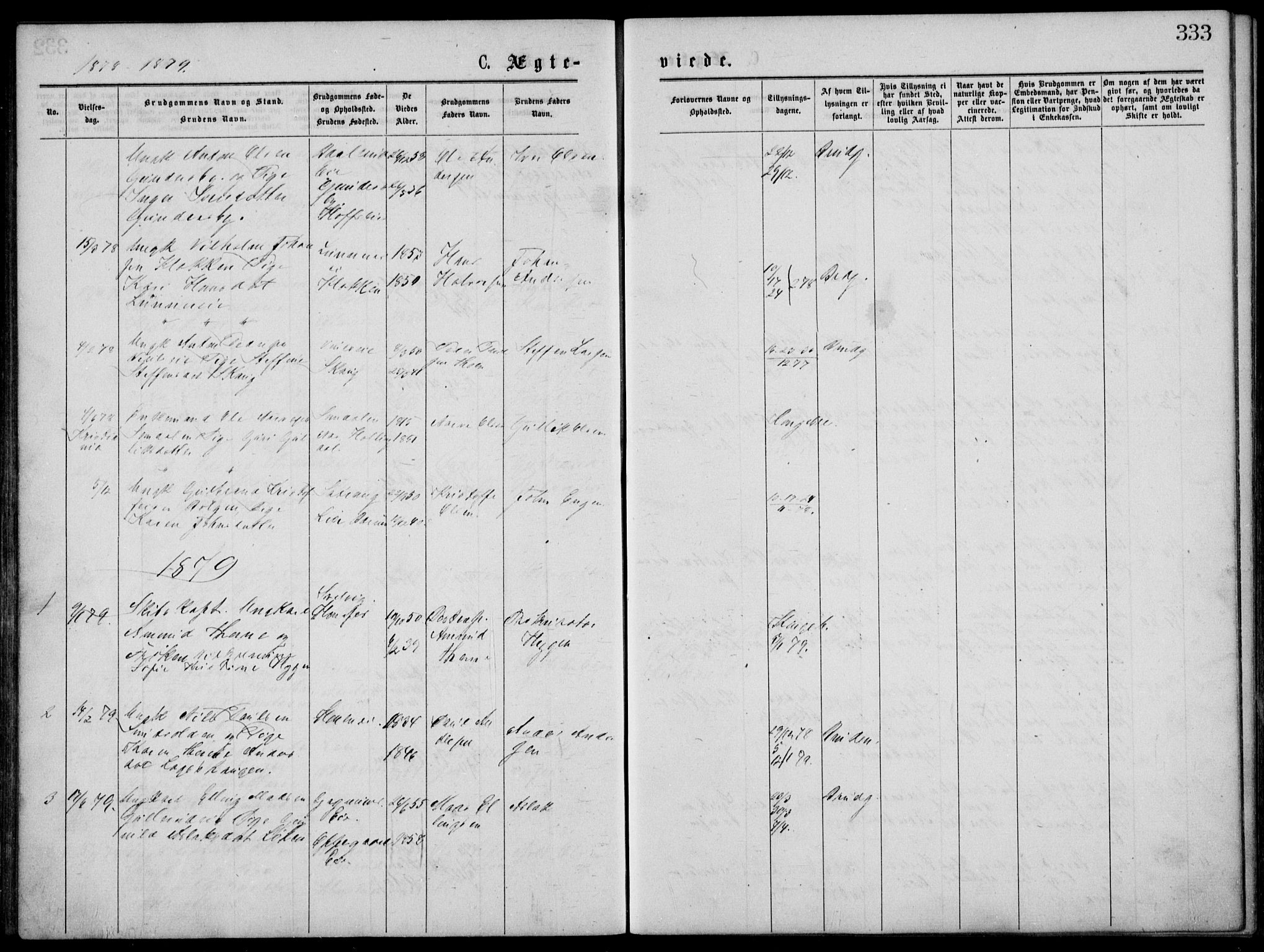 Norderhov kirkebøker, SAKO/A-237/G/Gb/L0001: Parish register (copy) no. II 1, 1876-1899, p. 333