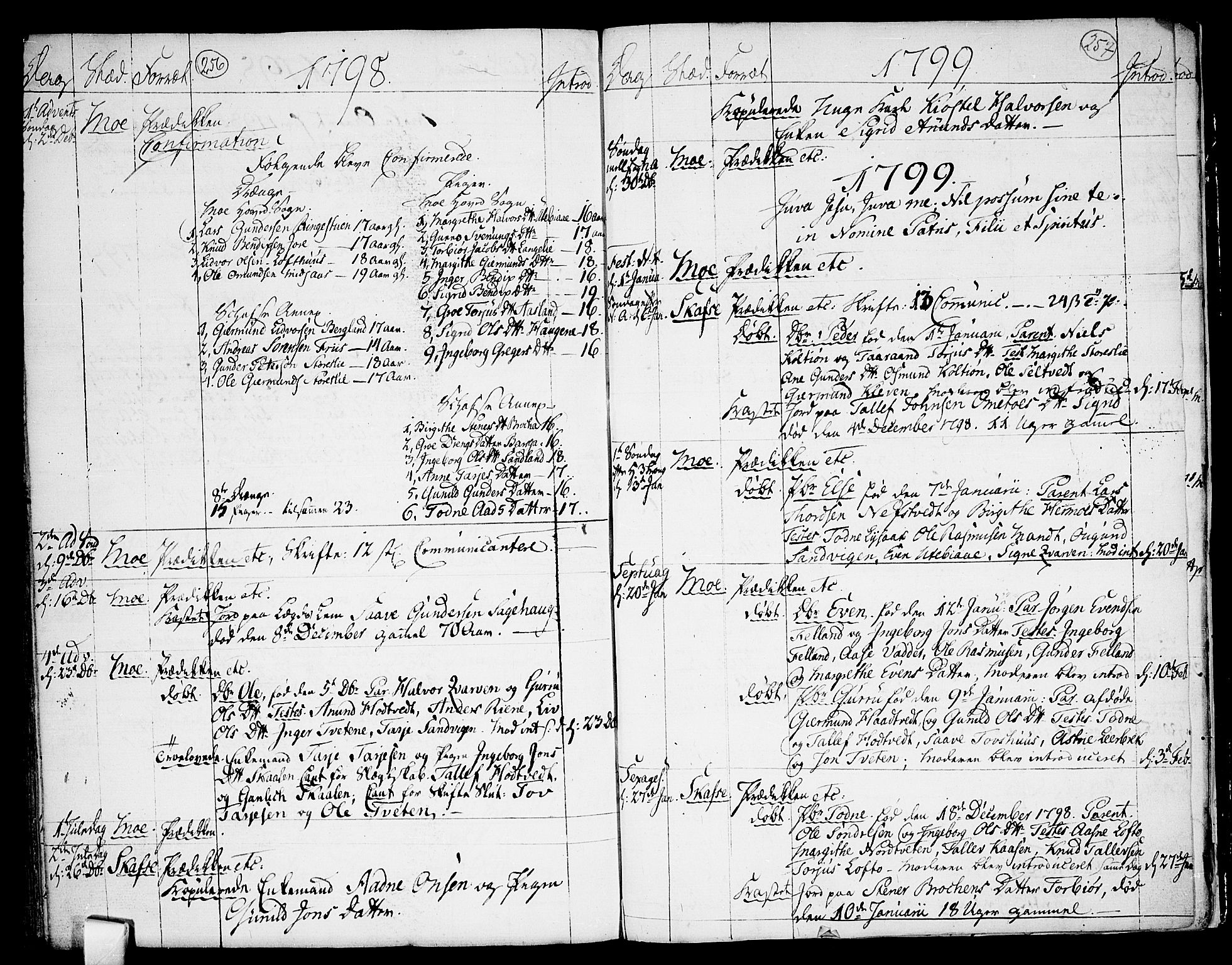 Mo kirkebøker, SAKO/A-286/F/Fa/L0002: Parish register (official) no. I 2, 1766-1799, p. 256-257