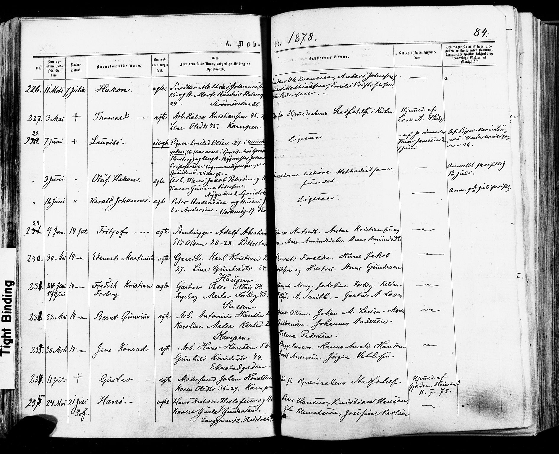 Østre Aker prestekontor Kirkebøker, AV/SAO-A-10840/F/Fa/L0004: Parish register (official) no. I 4, 1876-1889, p. 84