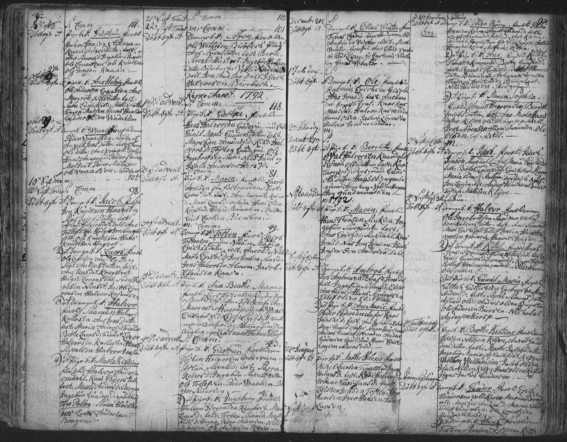 Solum kirkebøker, SAKO/A-306/F/Fa/L0003: Parish register (official) no. I 3, 1761-1814, p. 92-93