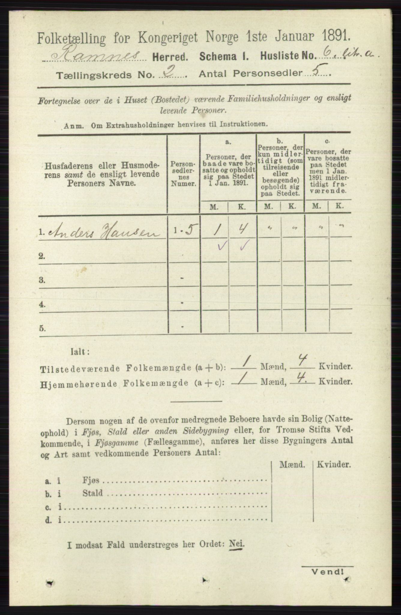 RA, 1891 census for 0718 Ramnes, 1891, p. 459