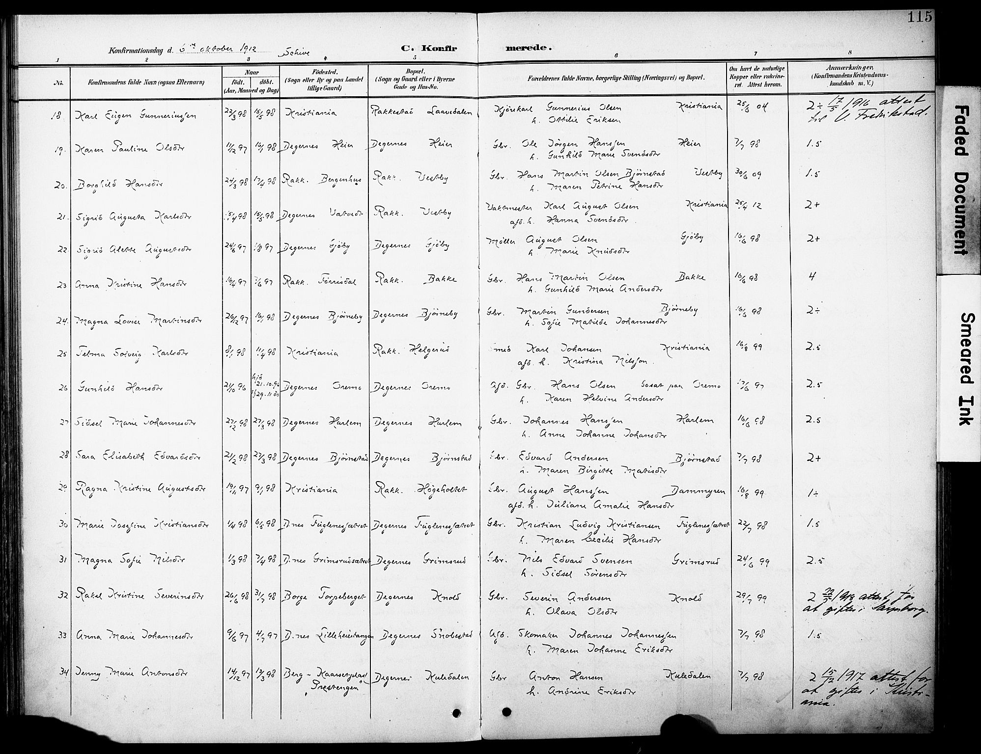 Rakkestad prestekontor Kirkebøker, AV/SAO-A-2008/F/Fb/L0002: Parish register (official) no. II 2, 1900-1920, p. 115