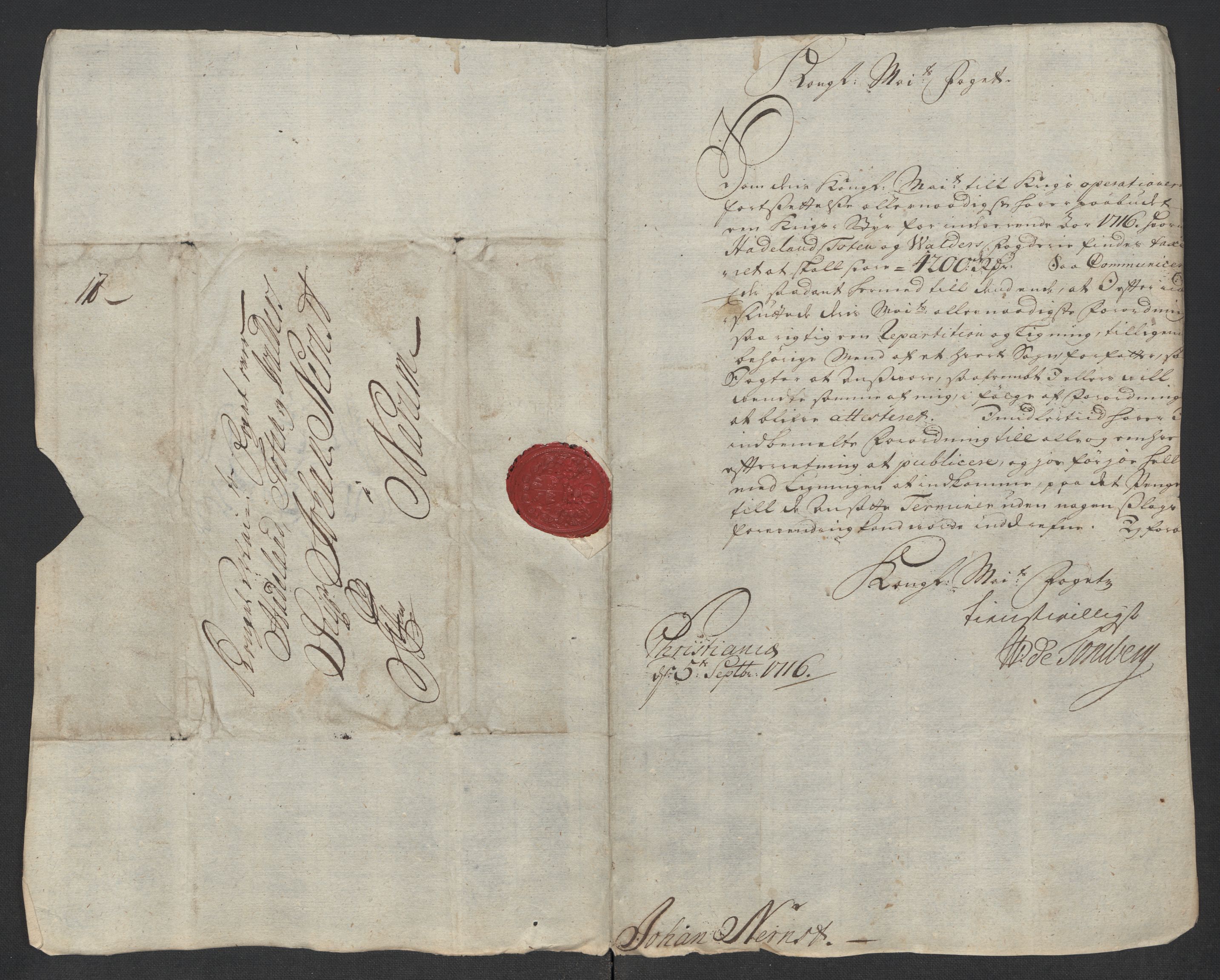 Rentekammeret inntil 1814, Reviderte regnskaper, Fogderegnskap, AV/RA-EA-4092/R18/L1315: Fogderegnskap Hadeland, Toten og Valdres, 1716, p. 284