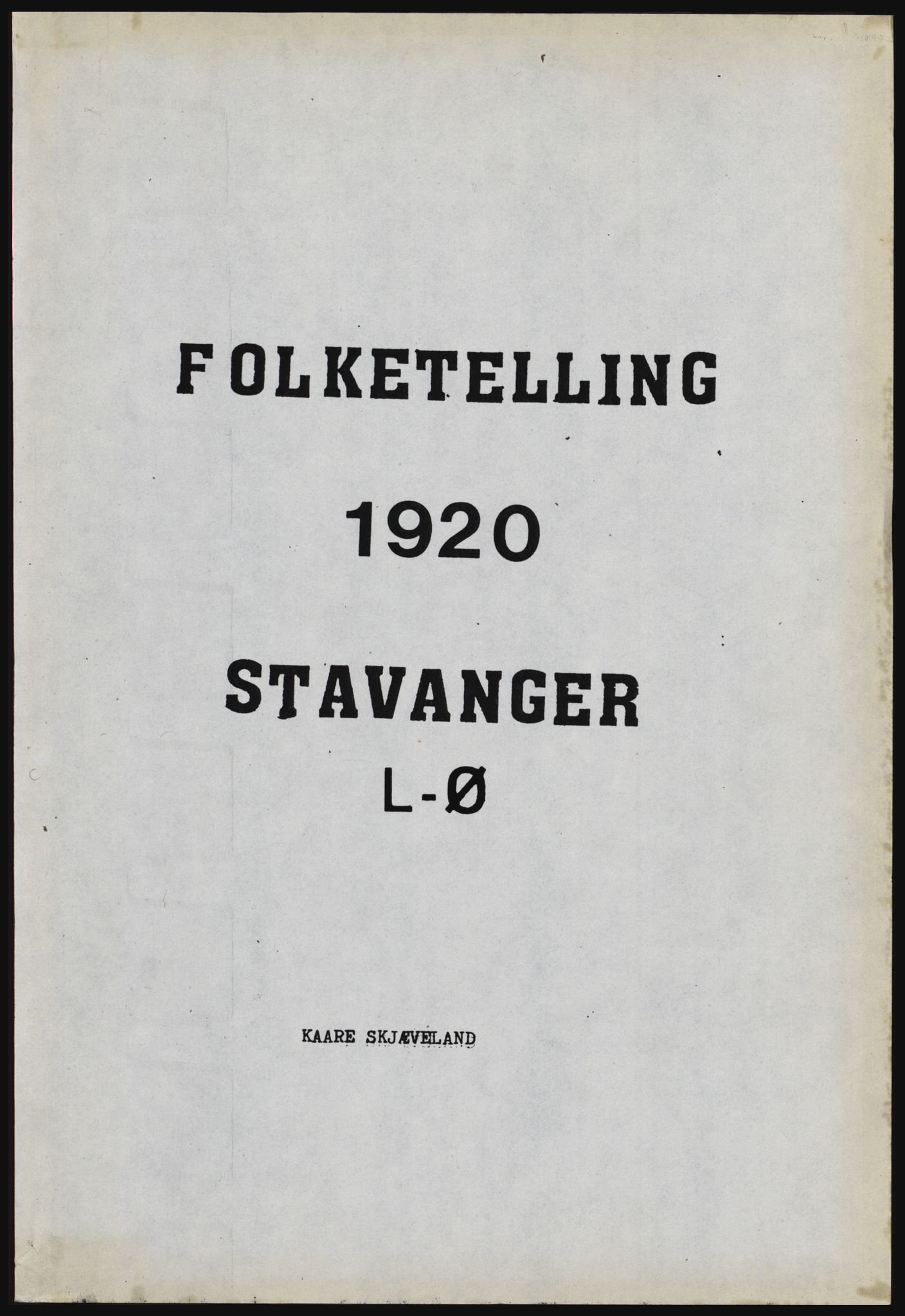 SAST, Copy of 1920 census for Stavanger, 1920, p. 1469
