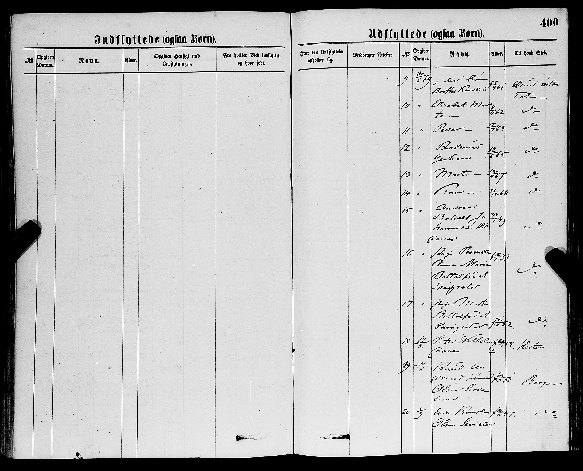 Eid sokneprestembete, SAB/A-82301/H/Haa/Haaa/L0010: Parish register (official) no. A 10, 1867-1878, p. 400