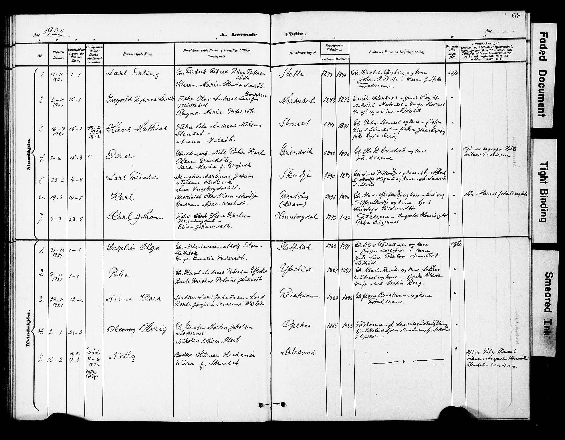 Ministerialprotokoller, klokkerbøker og fødselsregistre - Møre og Romsdal, AV/SAT-A-1454/524/L0366: Parish register (copy) no. 524C07, 1900-1931, p. 68