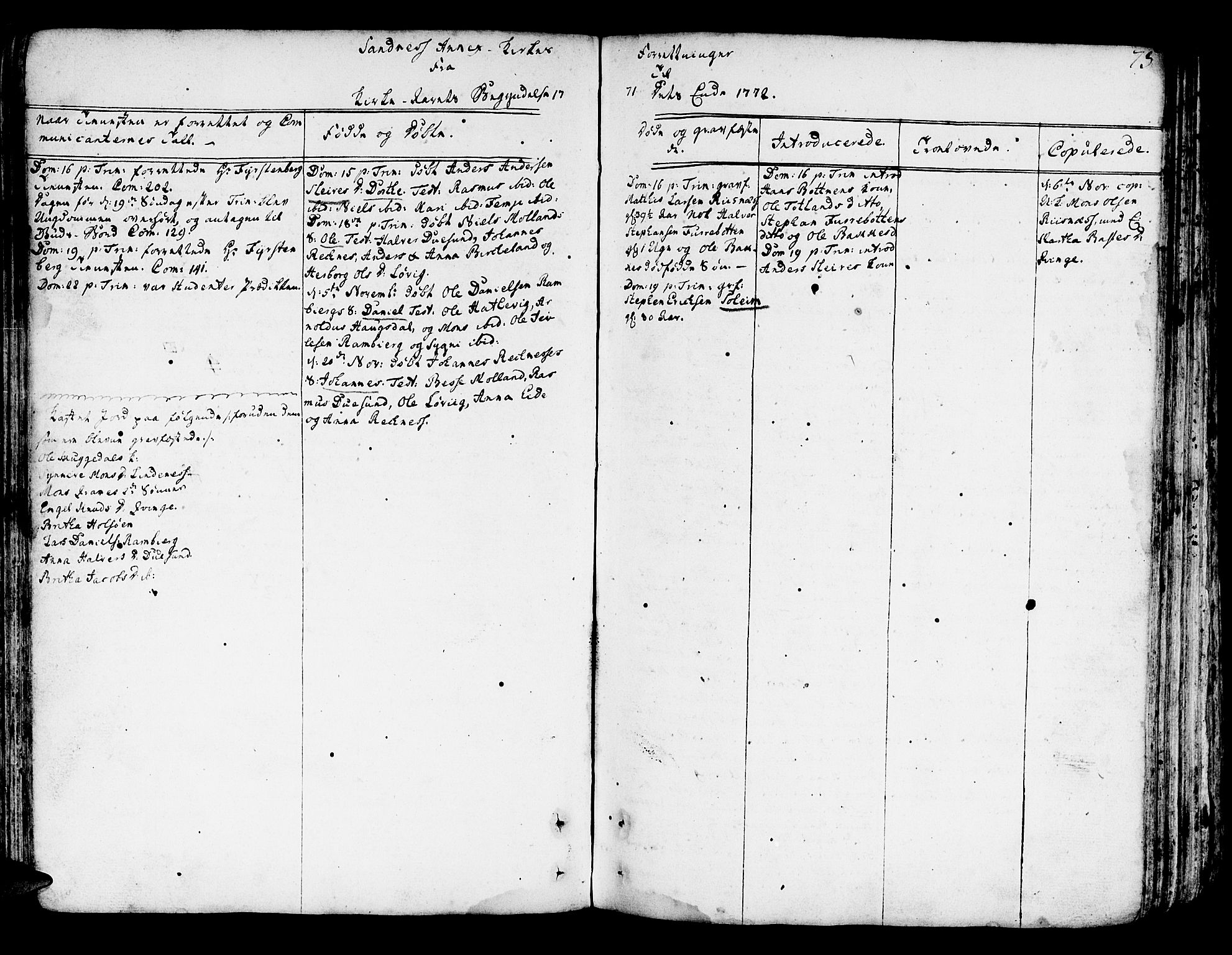 Lindås Sokneprestembete, AV/SAB-A-76701/H/Haa/Haaa/L0004: Parish register (official) no. A 4, 1764-1791, p. 75