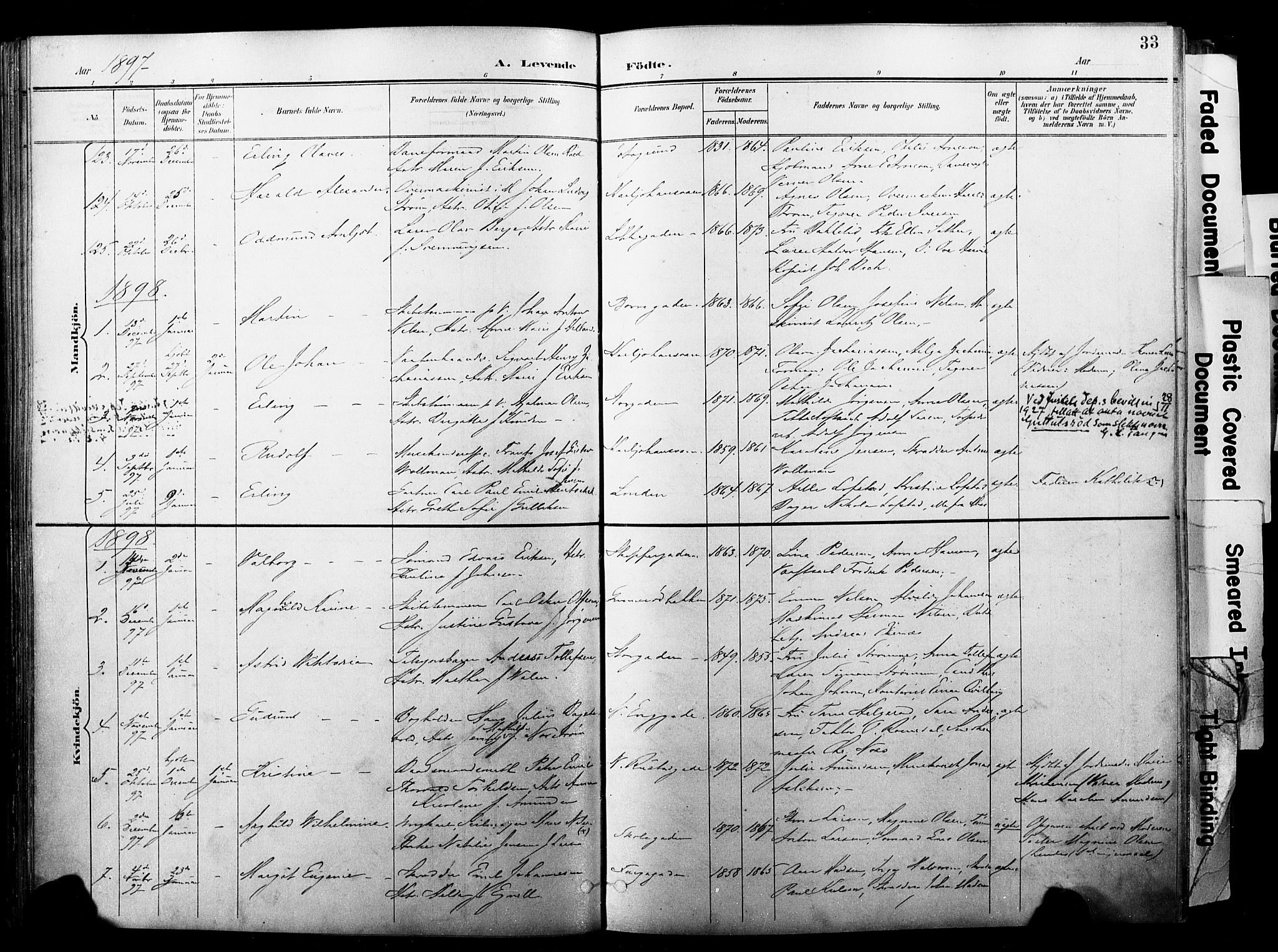 Horten kirkebøker, AV/SAKO-A-348/F/Fa/L0005: Parish register (official) no. 5, 1896-1904, p. 33