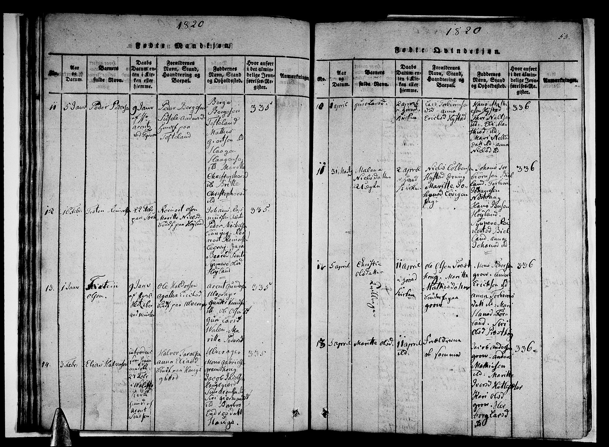 Stord sokneprestembete, AV/SAB-A-78201/H/Haa: Parish register (official) no. A 5, 1816-1825, p. 53