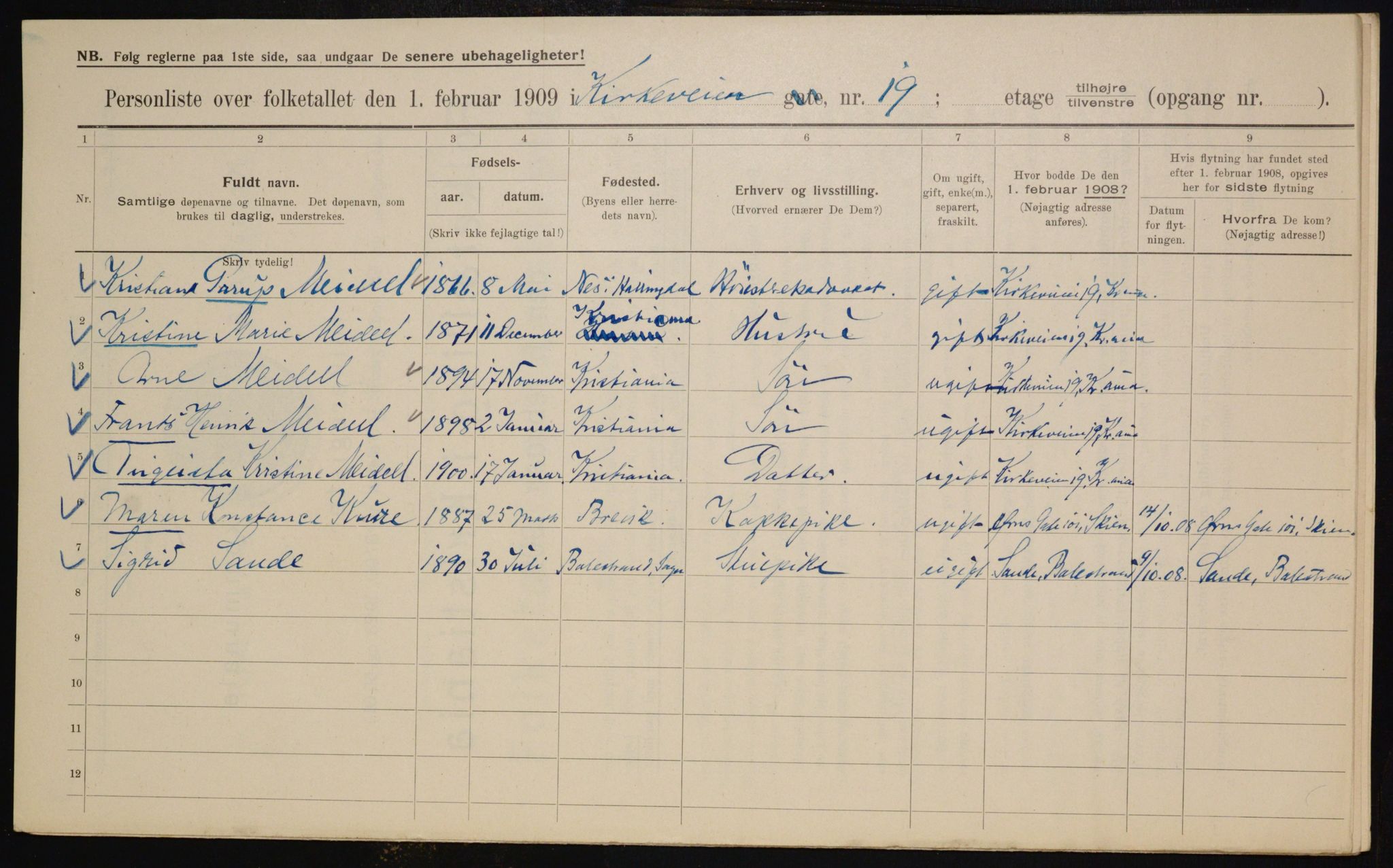 OBA, Municipal Census 1909 for Kristiania, 1909, p. 46480