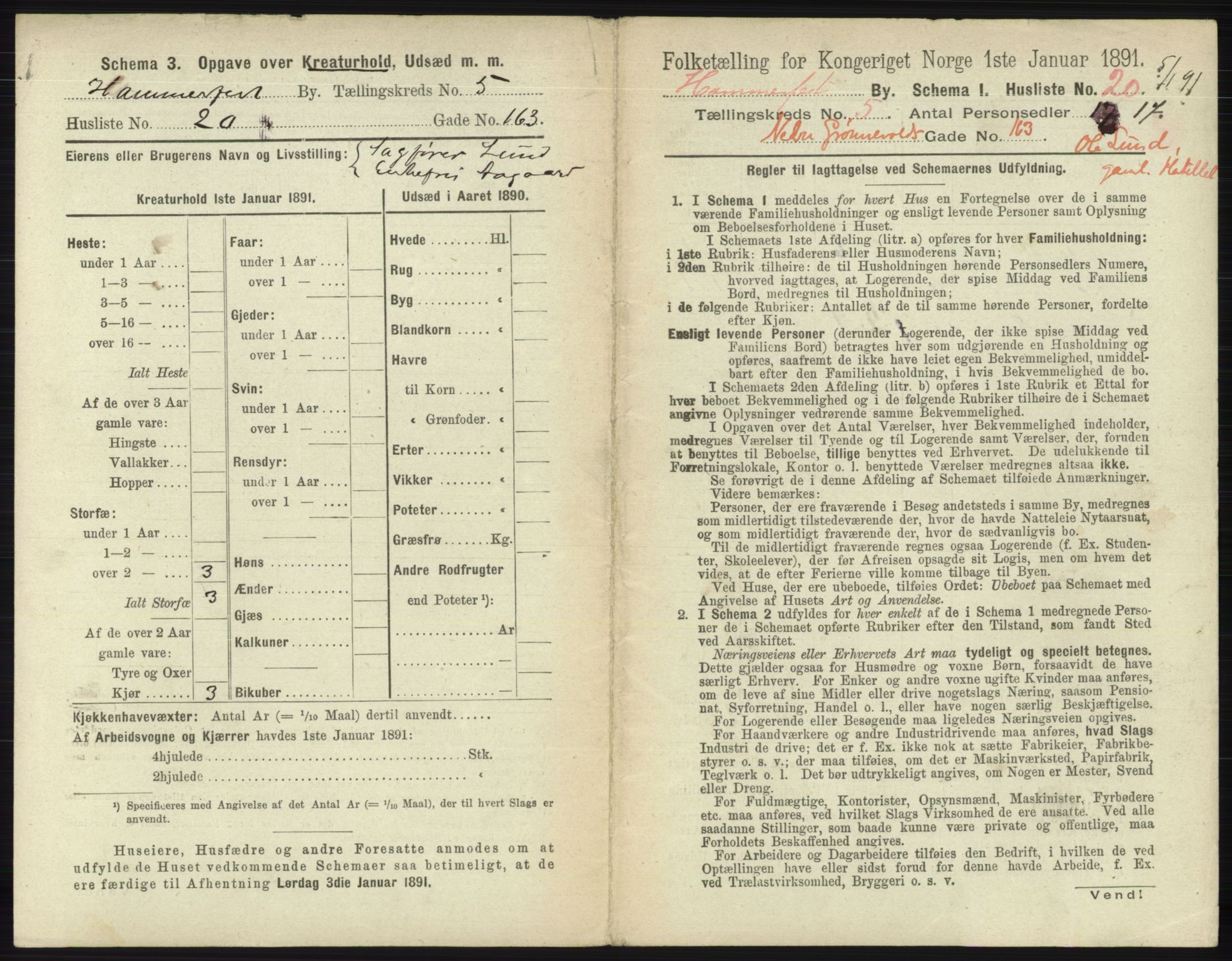 RA, 1891 census for 2001 Hammerfest, 1891, p. 1352