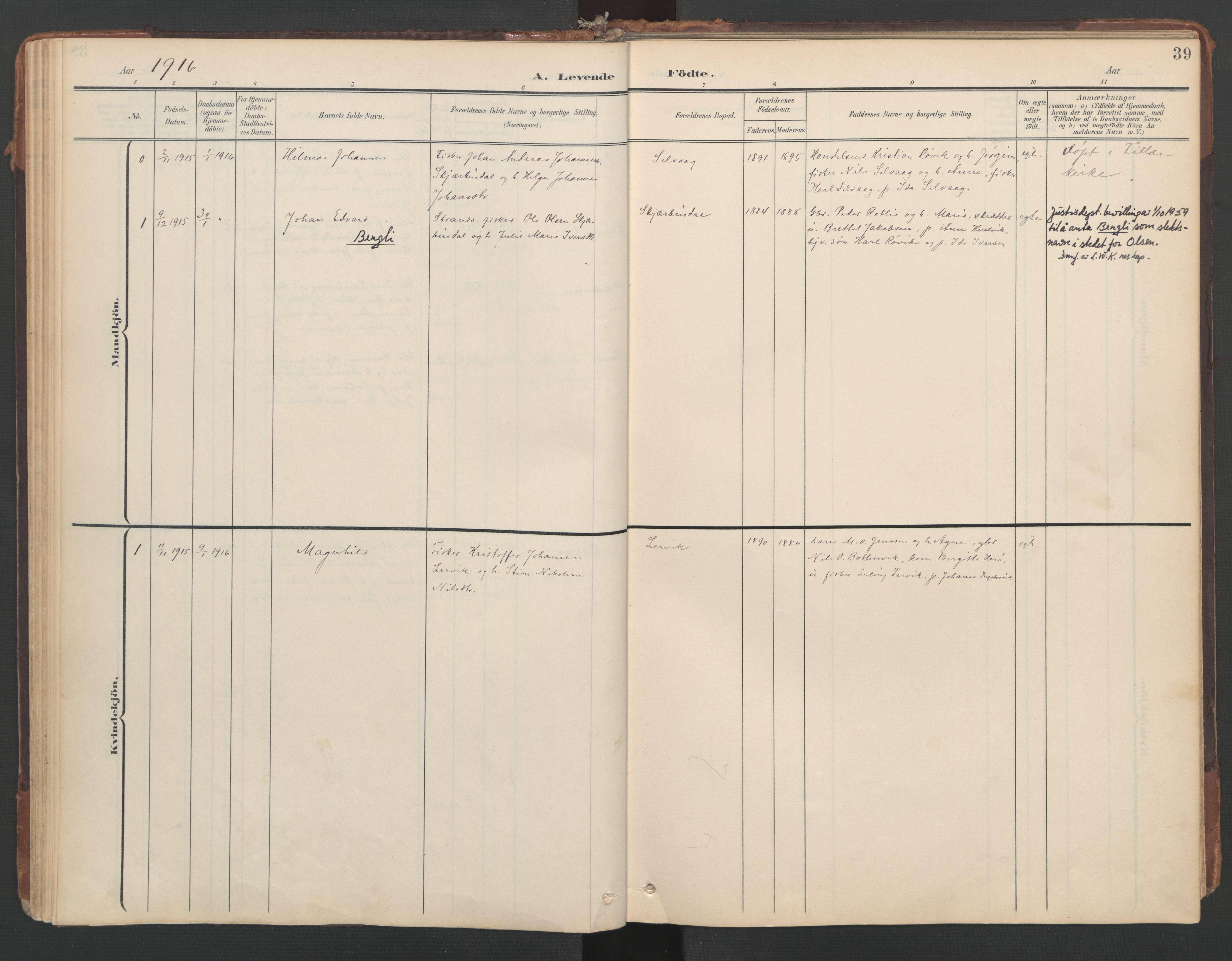 Ministerialprotokoller, klokkerbøker og fødselsregistre - Sør-Trøndelag, SAT/A-1456/638/L0568: Parish register (official) no. 638A01, 1901-1916, p. 39