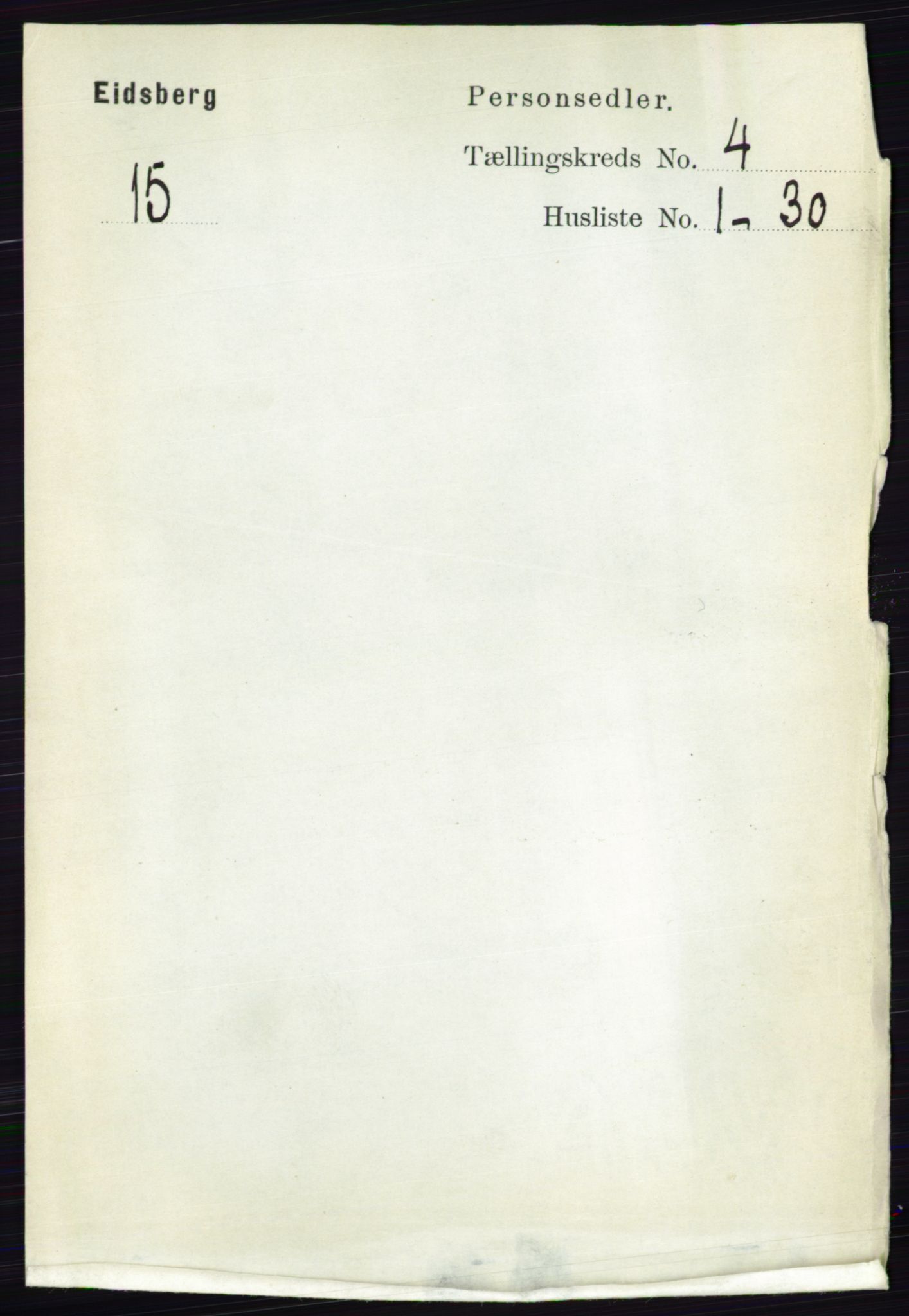 RA, 1891 census for 0125 Eidsberg, 1891, p. 2370