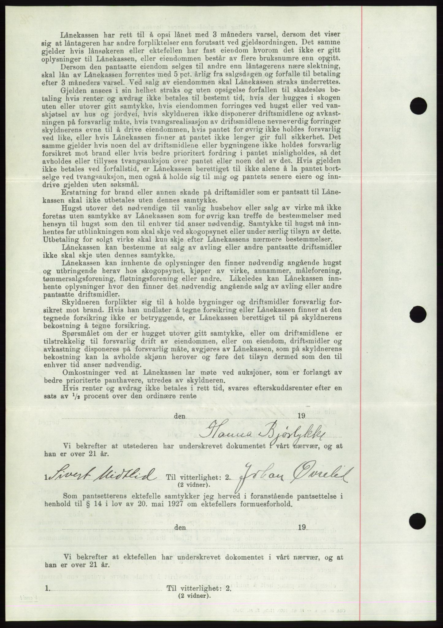 Søre Sunnmøre sorenskriveri, AV/SAT-A-4122/1/2/2C/L0063: Mortgage book no. 57, 1937-1937, Diary no: : 669/1937