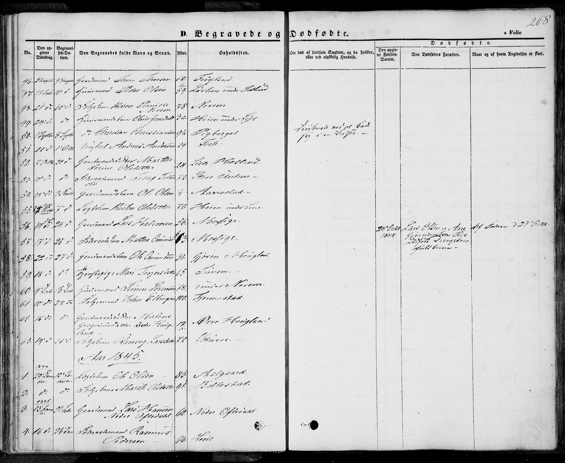 Lye sokneprestkontor, SAST/A-101794/001/30BA/L0006: Parish register (official) no. A 5.2, 1842-1855, p. 268