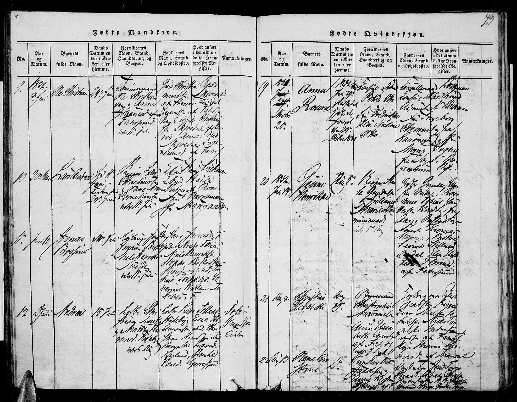 Farsund sokneprestkontor, AV/SAK-1111-0009/F/Fa/L0002: Parish register (official) no. A 2, 1815-1836, p. 73