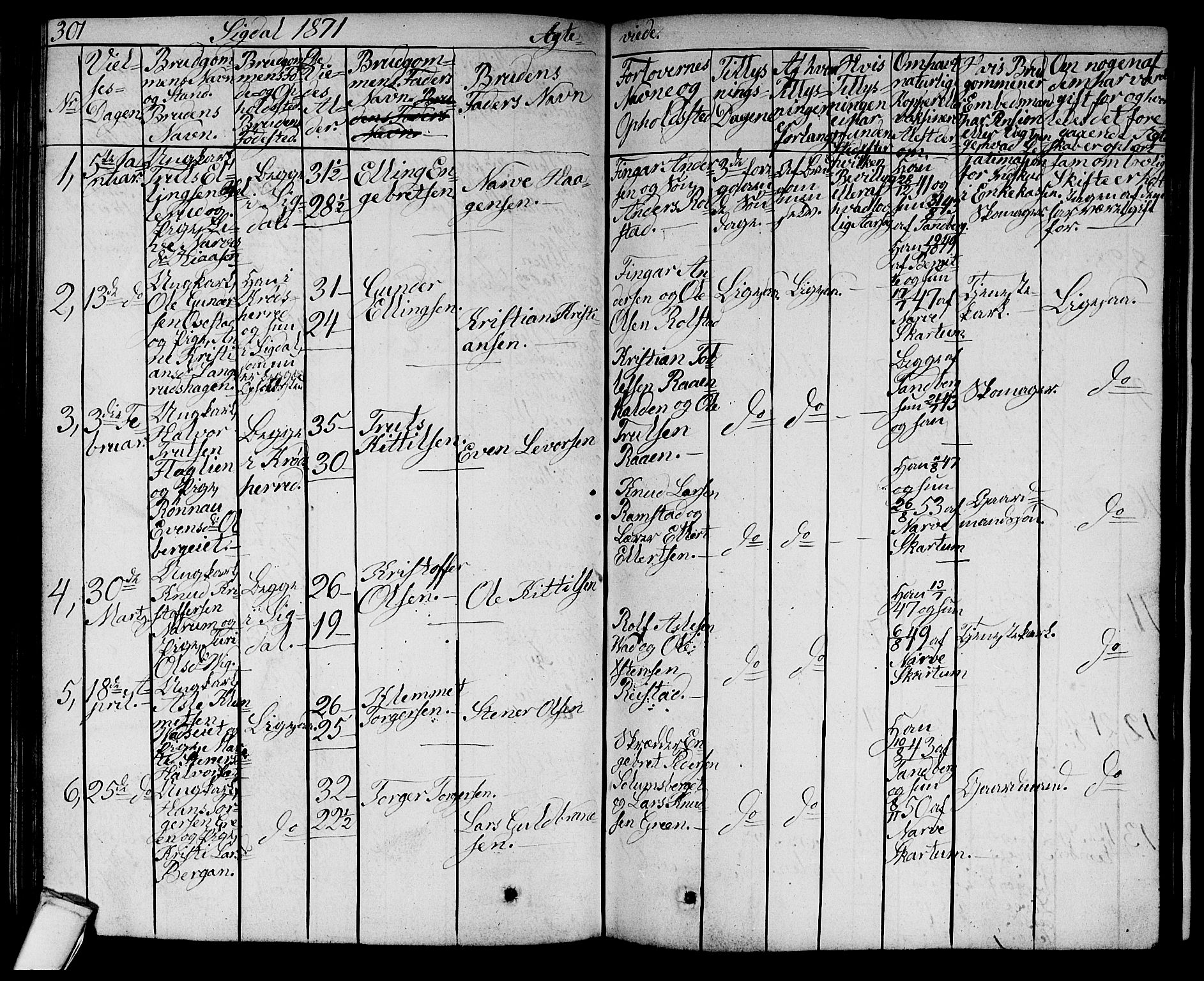 Sigdal kirkebøker, SAKO/A-245/G/Ga/L0003: Parish register (copy) no. I 3, 1857-1878, p. 301