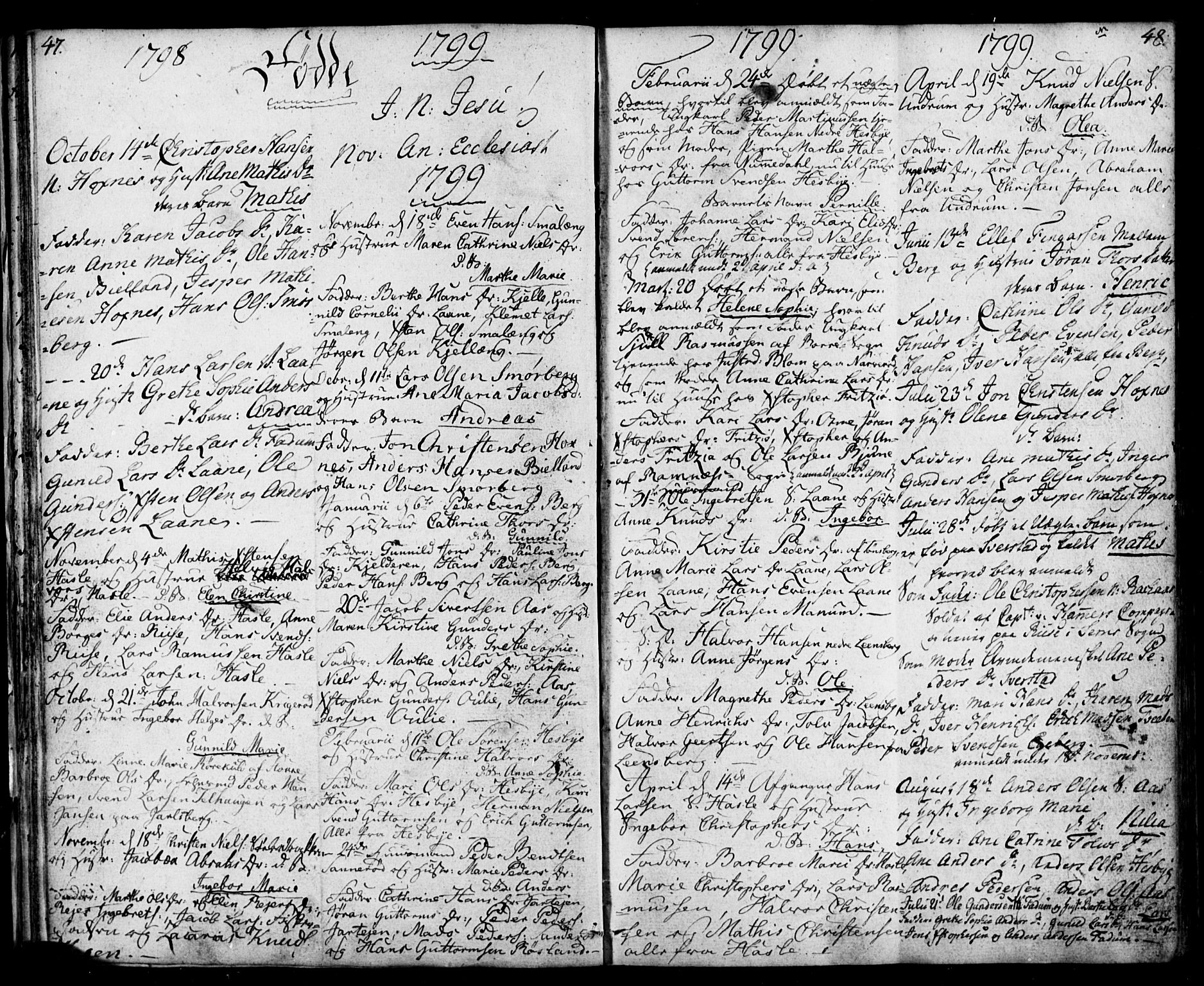 Sem kirkebøker, SAKO/A-5/F/Fa/L0003: Parish register (official) no. I 3, 1799-1814, p. 47-48