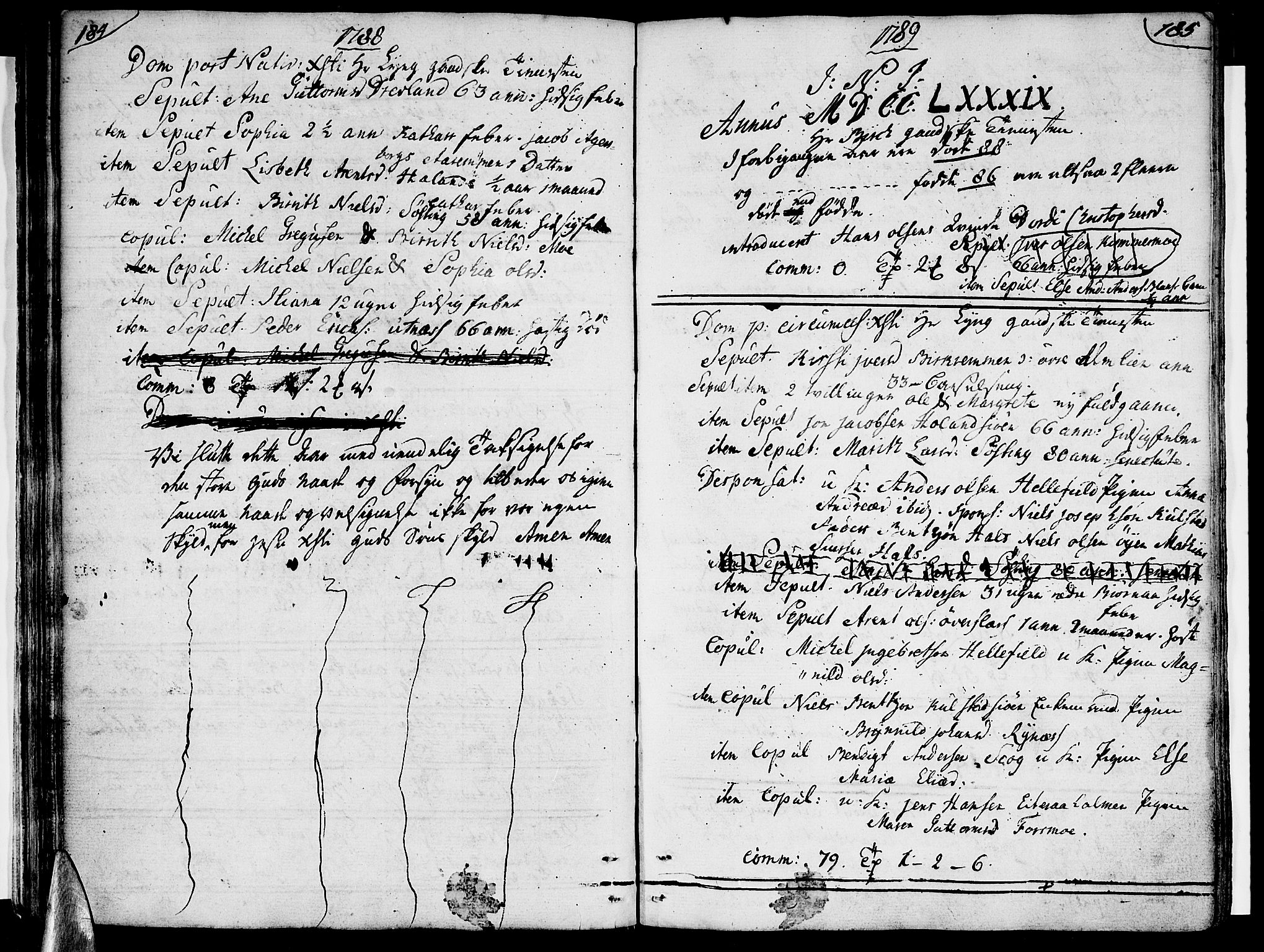 Ministerialprotokoller, klokkerbøker og fødselsregistre - Nordland, SAT/A-1459/820/L0286: Parish register (official) no. 820A07, 1780-1799, p. 184-185