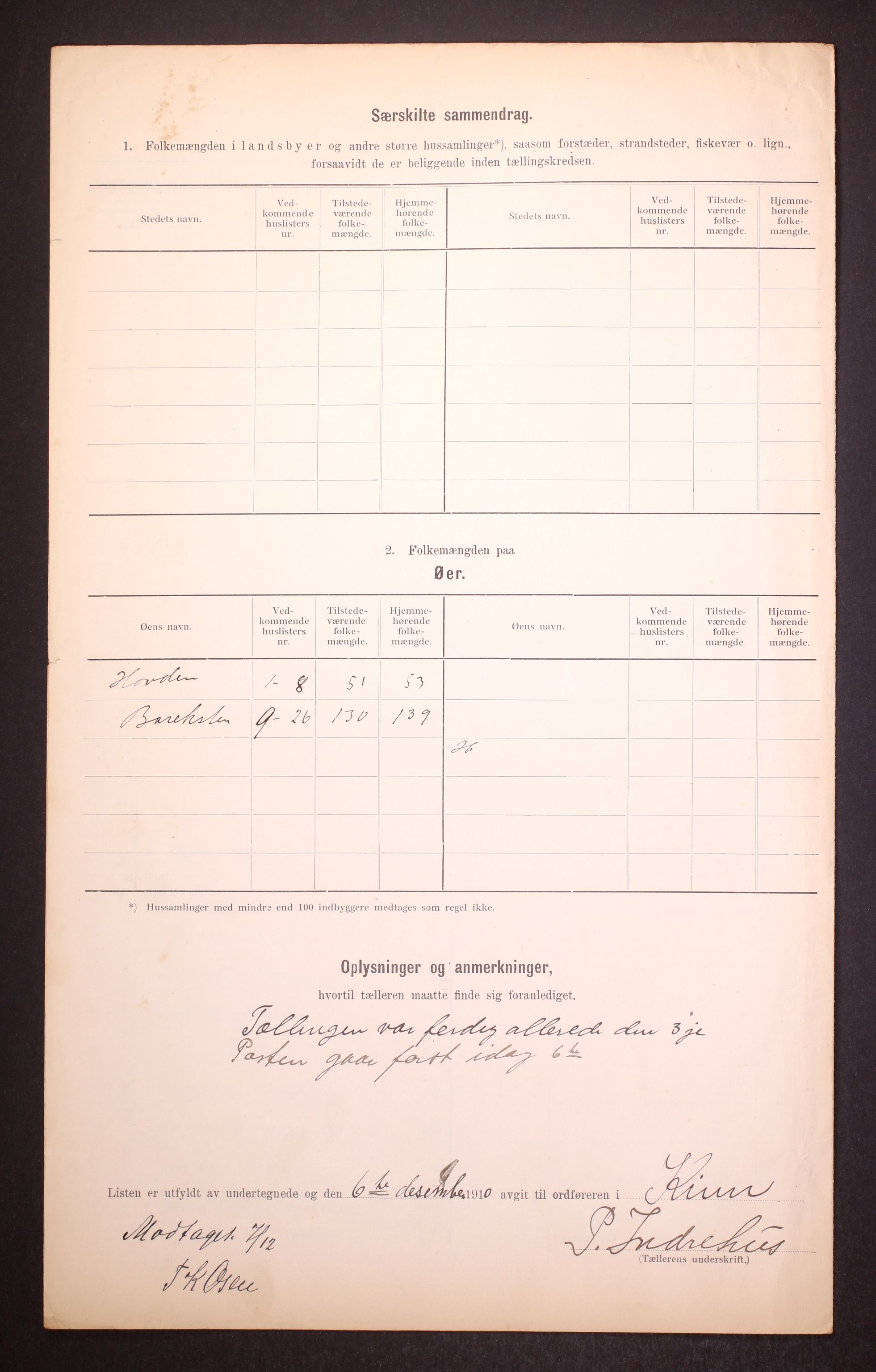 RA, 1910 census for Kinn, 1910, p. 8