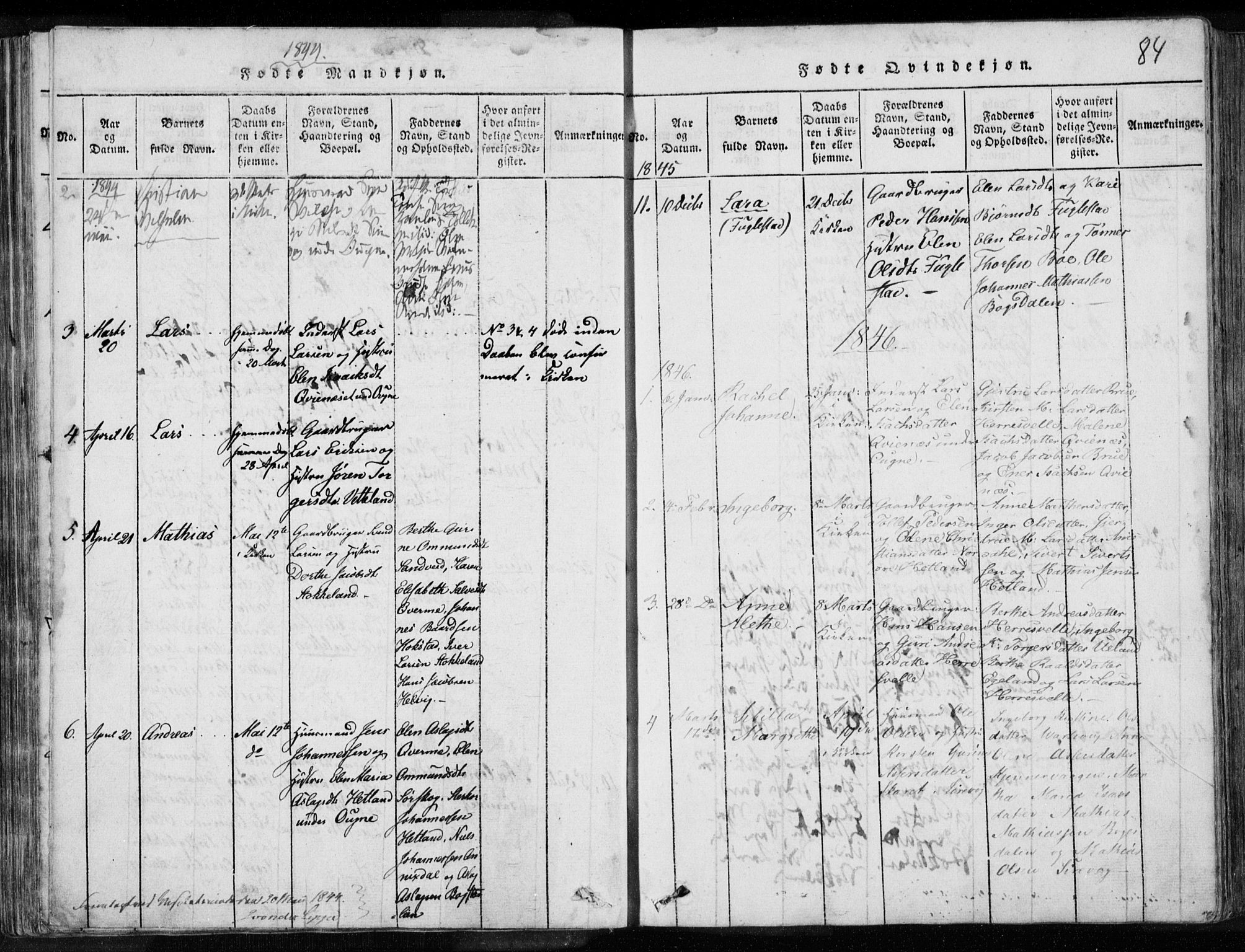 Eigersund sokneprestkontor, AV/SAST-A-101807/S08/L0008: Parish register (official) no. A 8, 1816-1847, p. 84