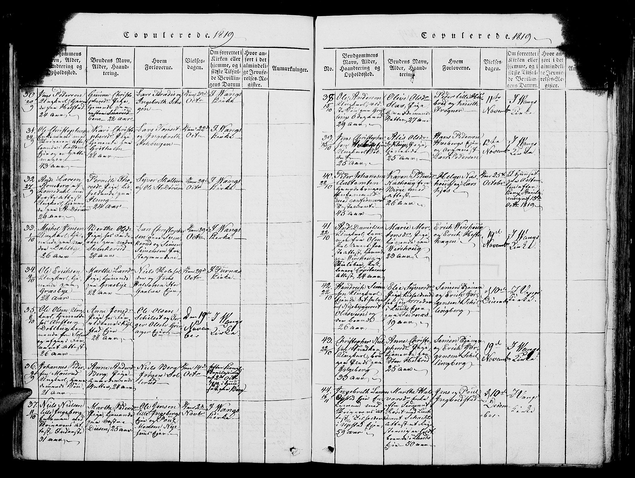 Vang prestekontor, Hedmark, AV/SAH-PREST-008/H/Ha/Hab/L0004: Parish register (copy) no. 4, 1813-1827, p. 433-434