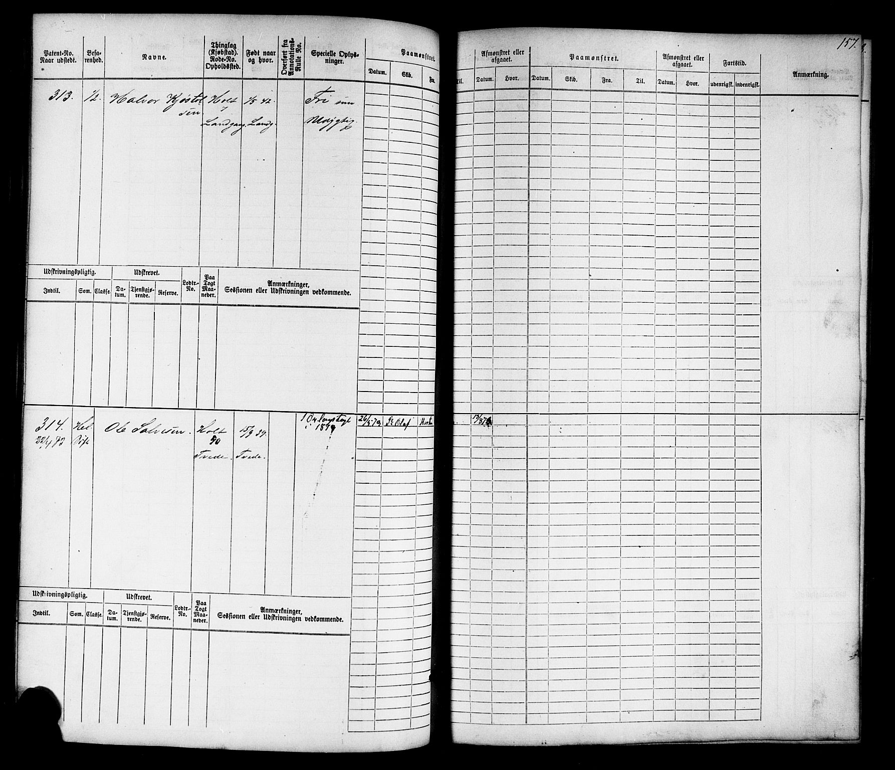 Tvedestrand mønstringskrets, AV/SAK-2031-0011/F/Fb/L0015: Hovedrulle nr 1-766, U-31, 1869-1900, p. 161