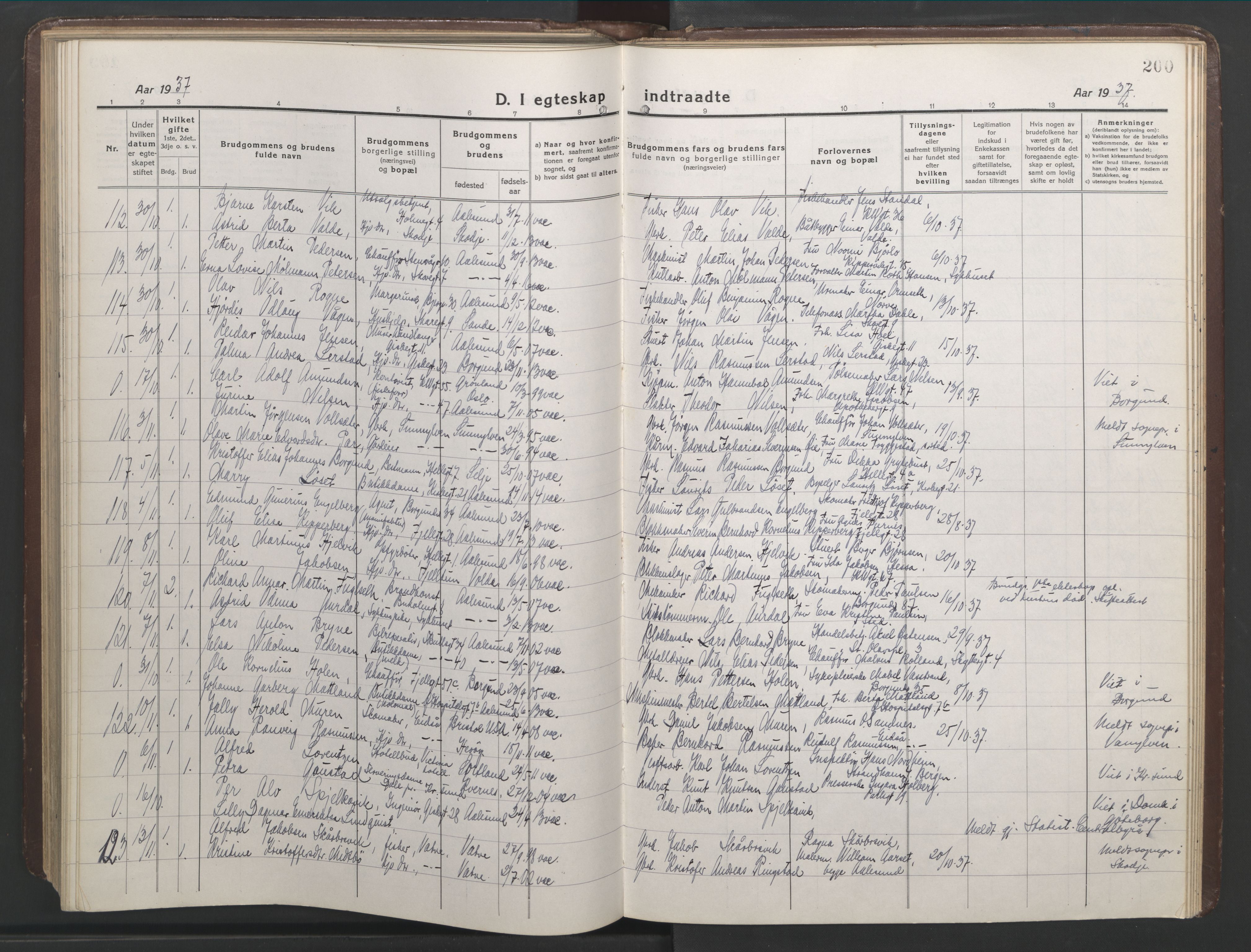 Ministerialprotokoller, klokkerbøker og fødselsregistre - Møre og Romsdal, AV/SAT-A-1454/529/L0473: Parish register (copy) no. 529C10, 1918-1941, p. 200