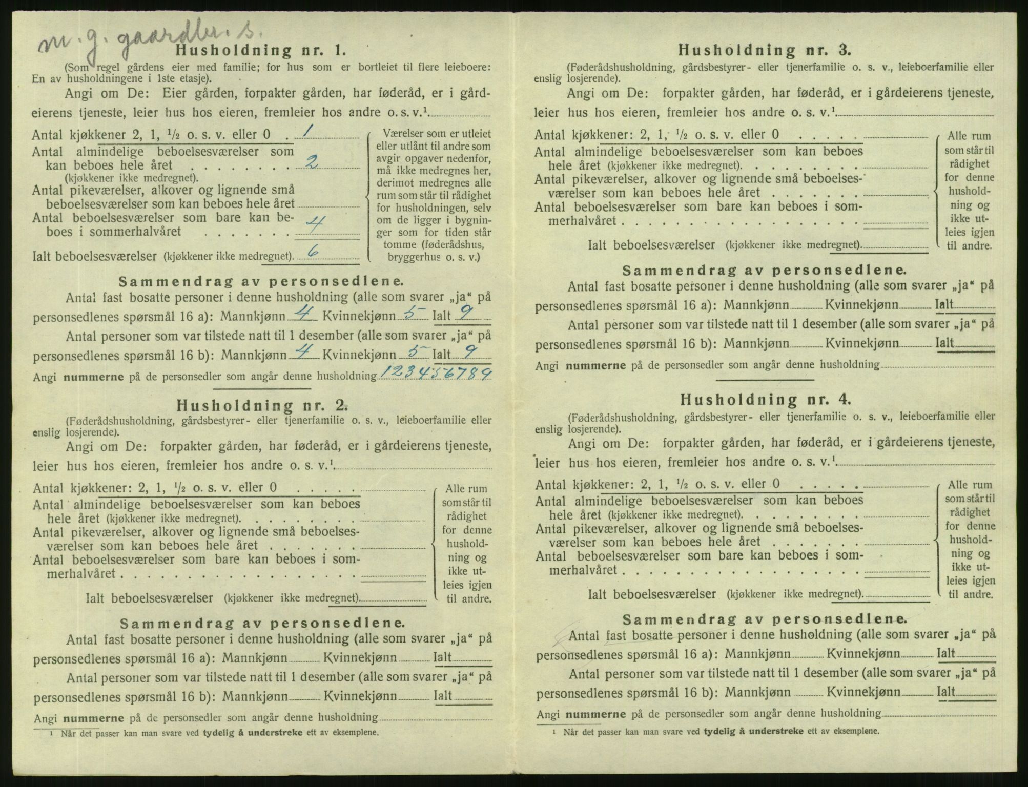 SAT, 1920 census for Vanylven, 1920, p. 650