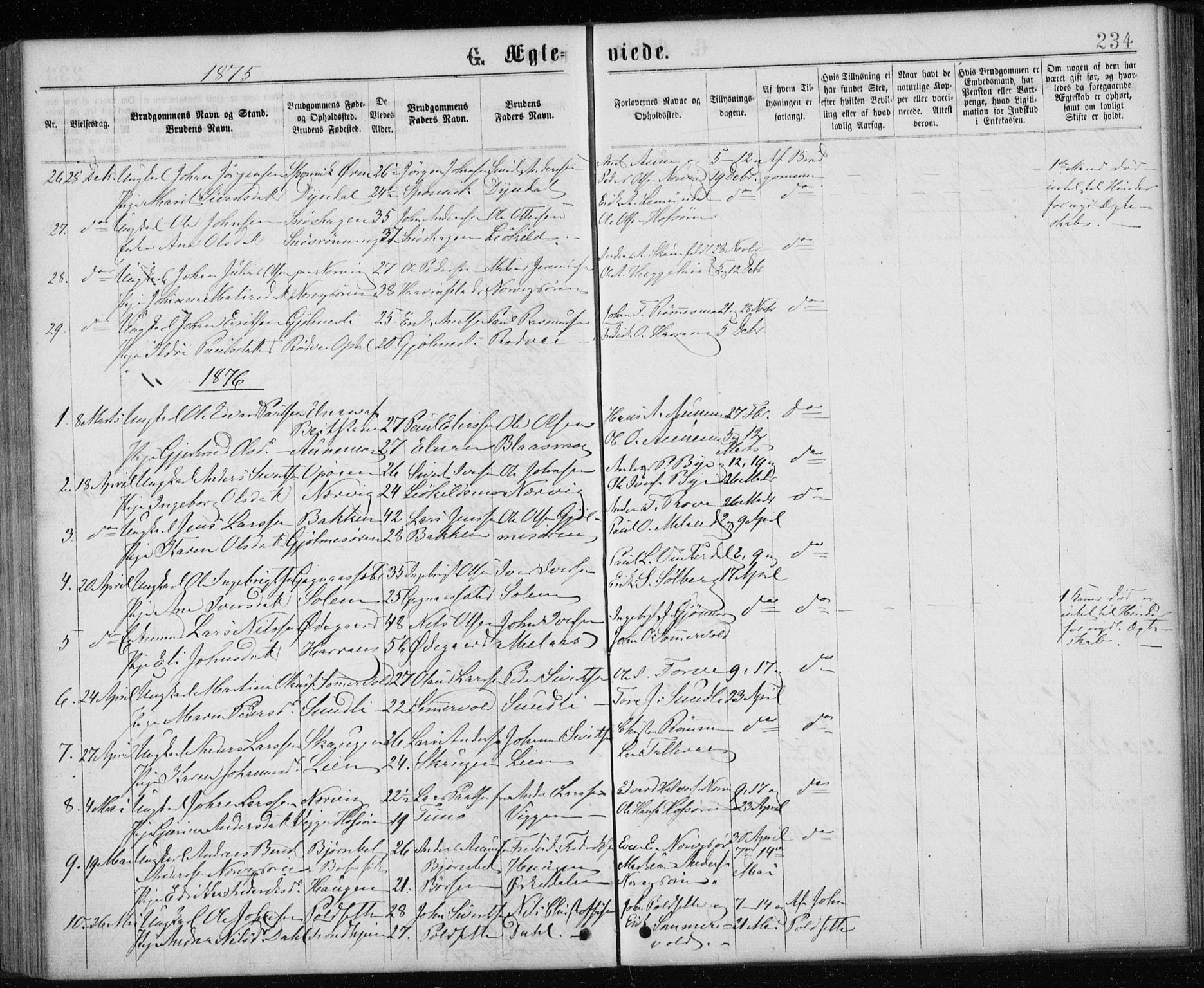 Ministerialprotokoller, klokkerbøker og fødselsregistre - Sør-Trøndelag, SAT/A-1456/668/L0817: Parish register (copy) no. 668C06, 1873-1884, p. 234
