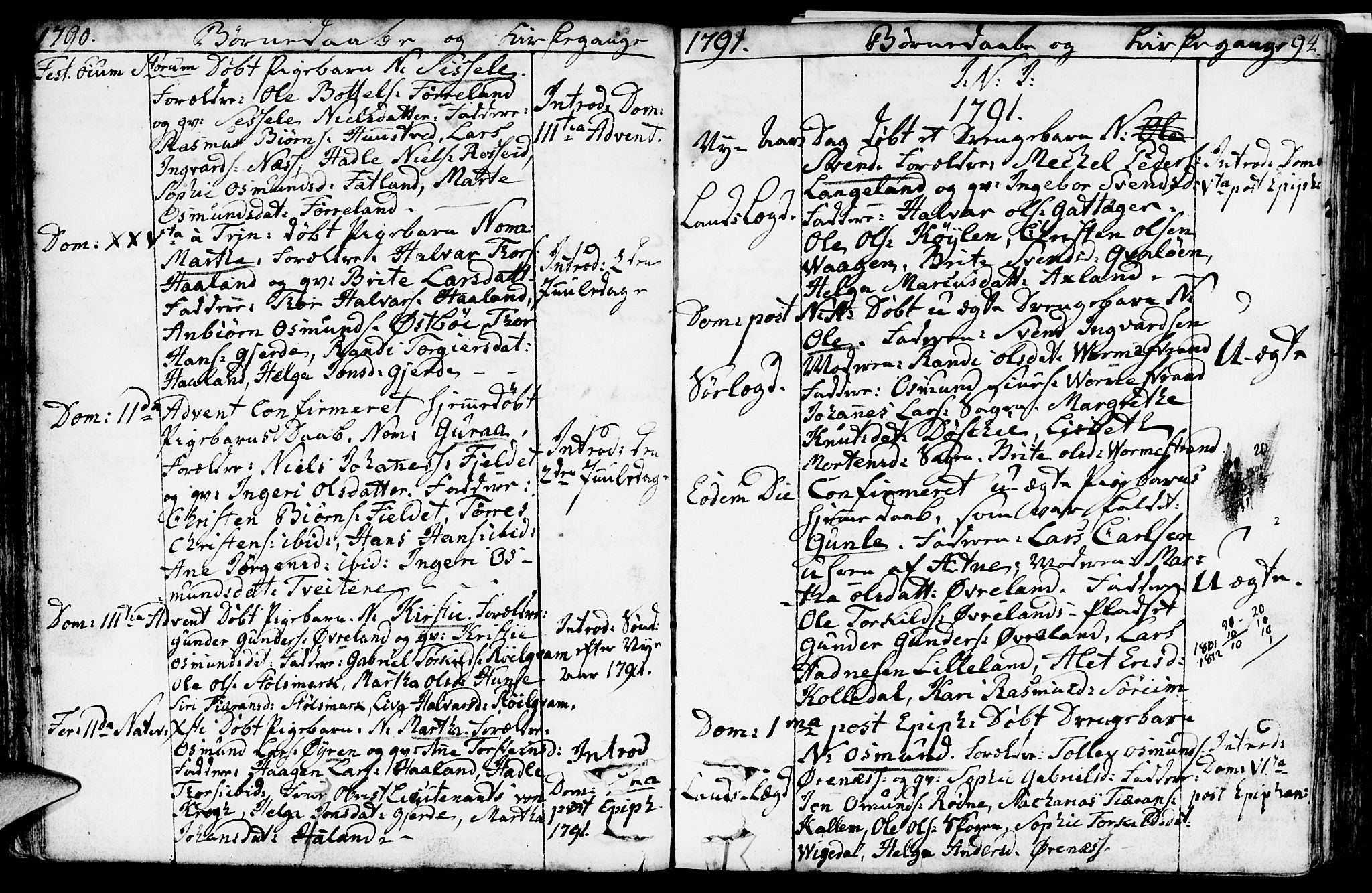 Vikedal sokneprestkontor, SAST/A-101840/01/IV: Parish register (official) no. A 2, 1779-1817, p. 94