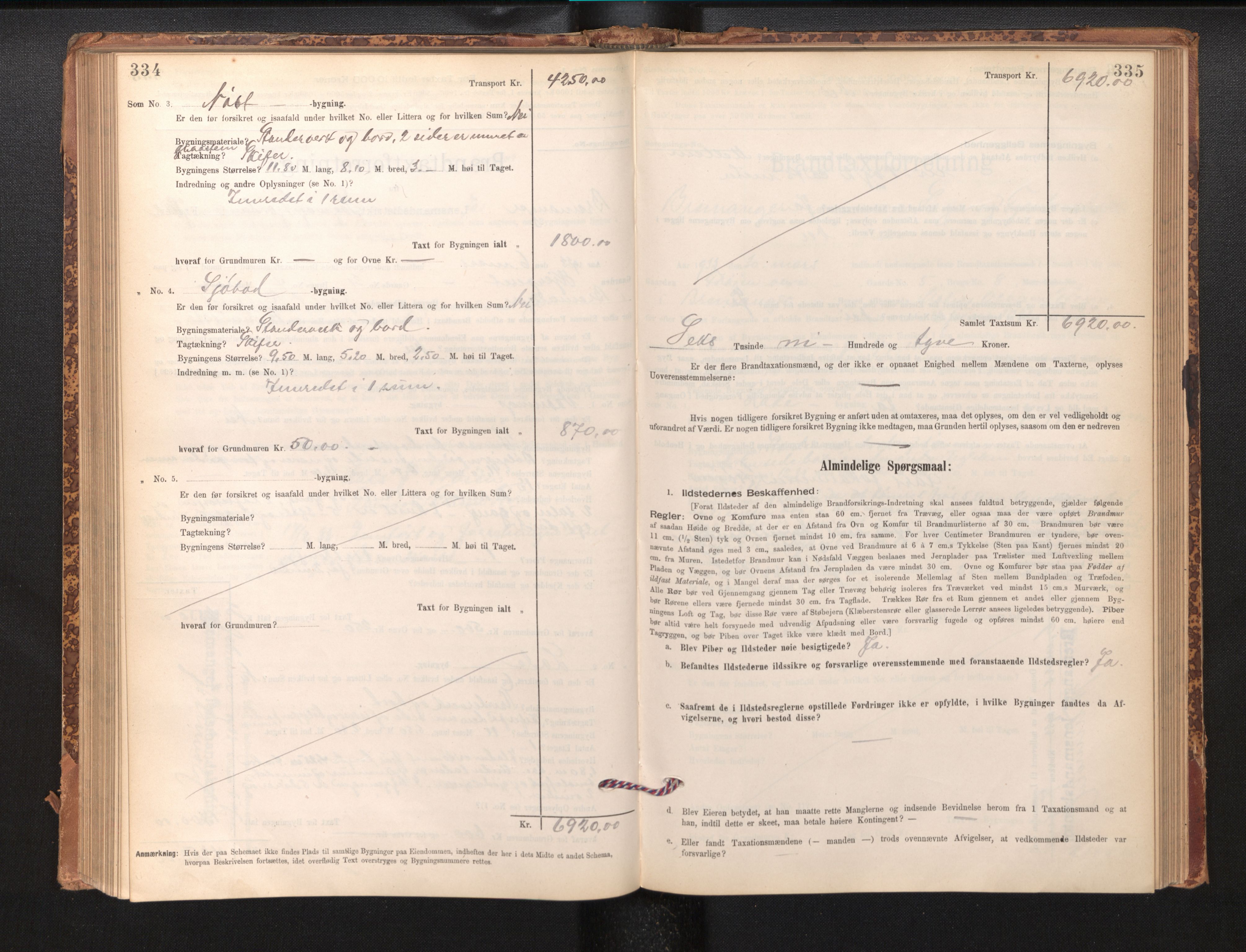 Lensmannen i Bremanger, AV/SAB-A-26701/0012/L0007: Branntakstprotokoll, skjematakst, 1895-1936, p. 334-335