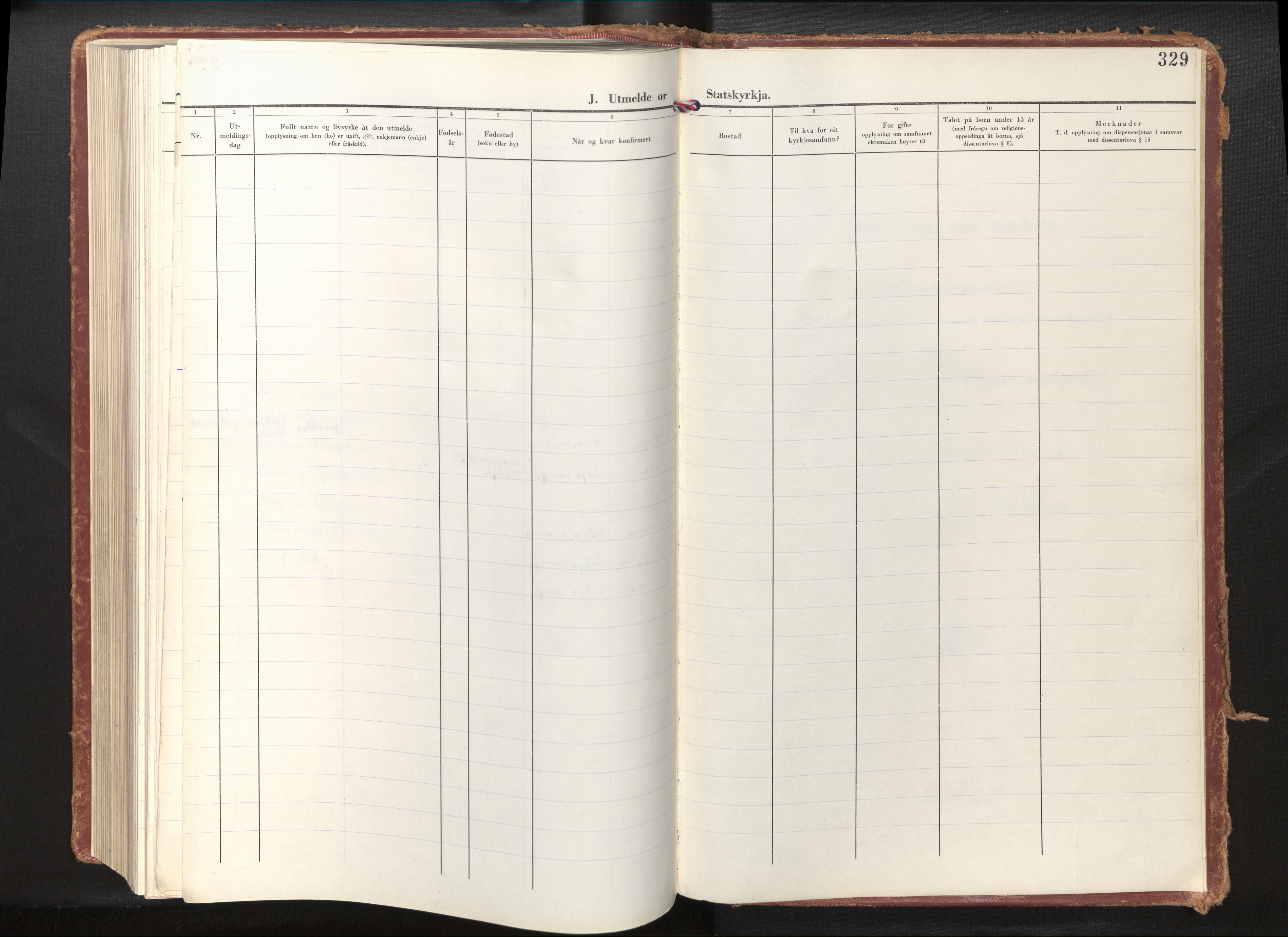 Gloppen sokneprestembete, SAB/A-80101/H/Haa/Haab/L0004: Parish register (official) no. B 4, 1954-1976, p. 328b-329a