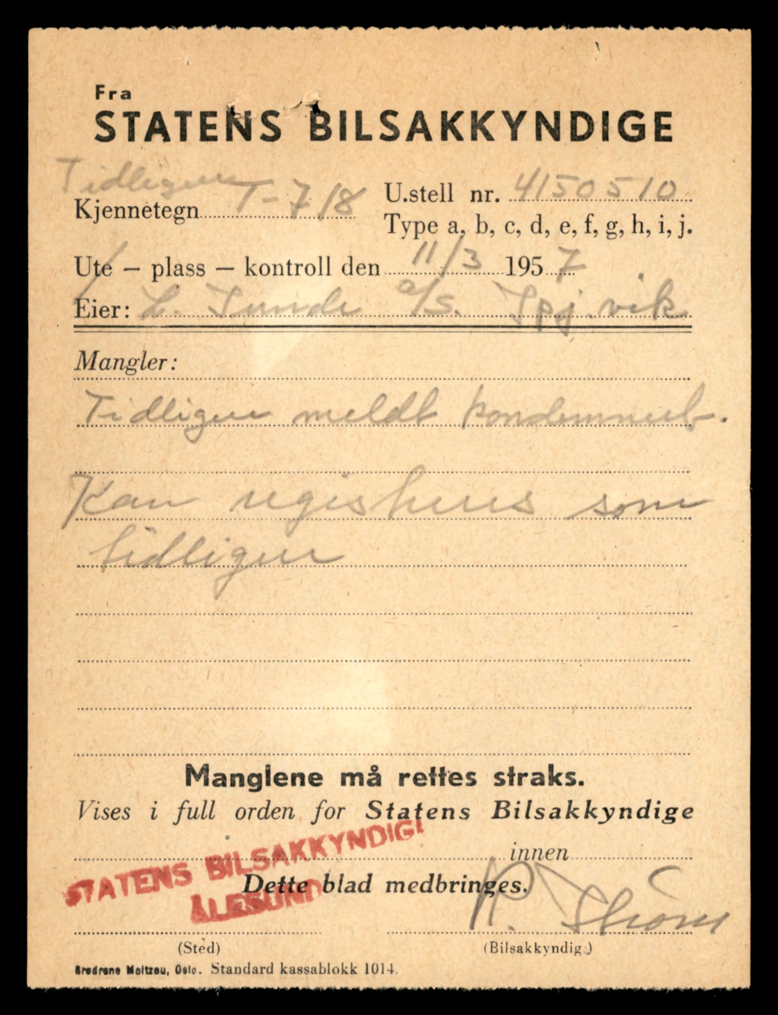 Møre og Romsdal vegkontor - Ålesund trafikkstasjon, SAT/A-4099/F/Fe/L0008: Registreringskort for kjøretøy T 747 - T 894, 1927-1998, p. 763