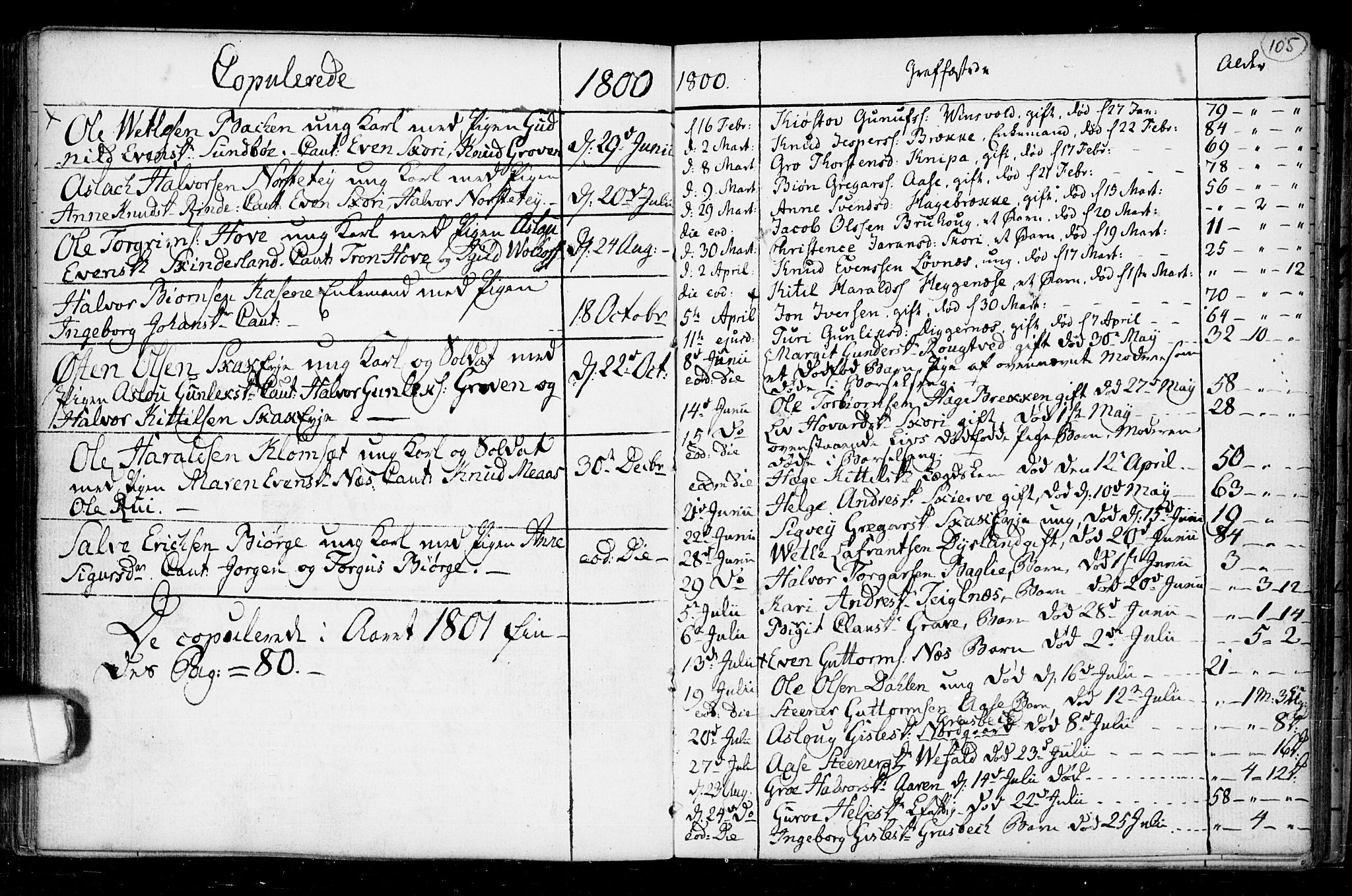 Seljord kirkebøker, AV/SAKO-A-20/F/Fa/L0008: Parish register (official) no. I 8, 1755-1814, p. 105