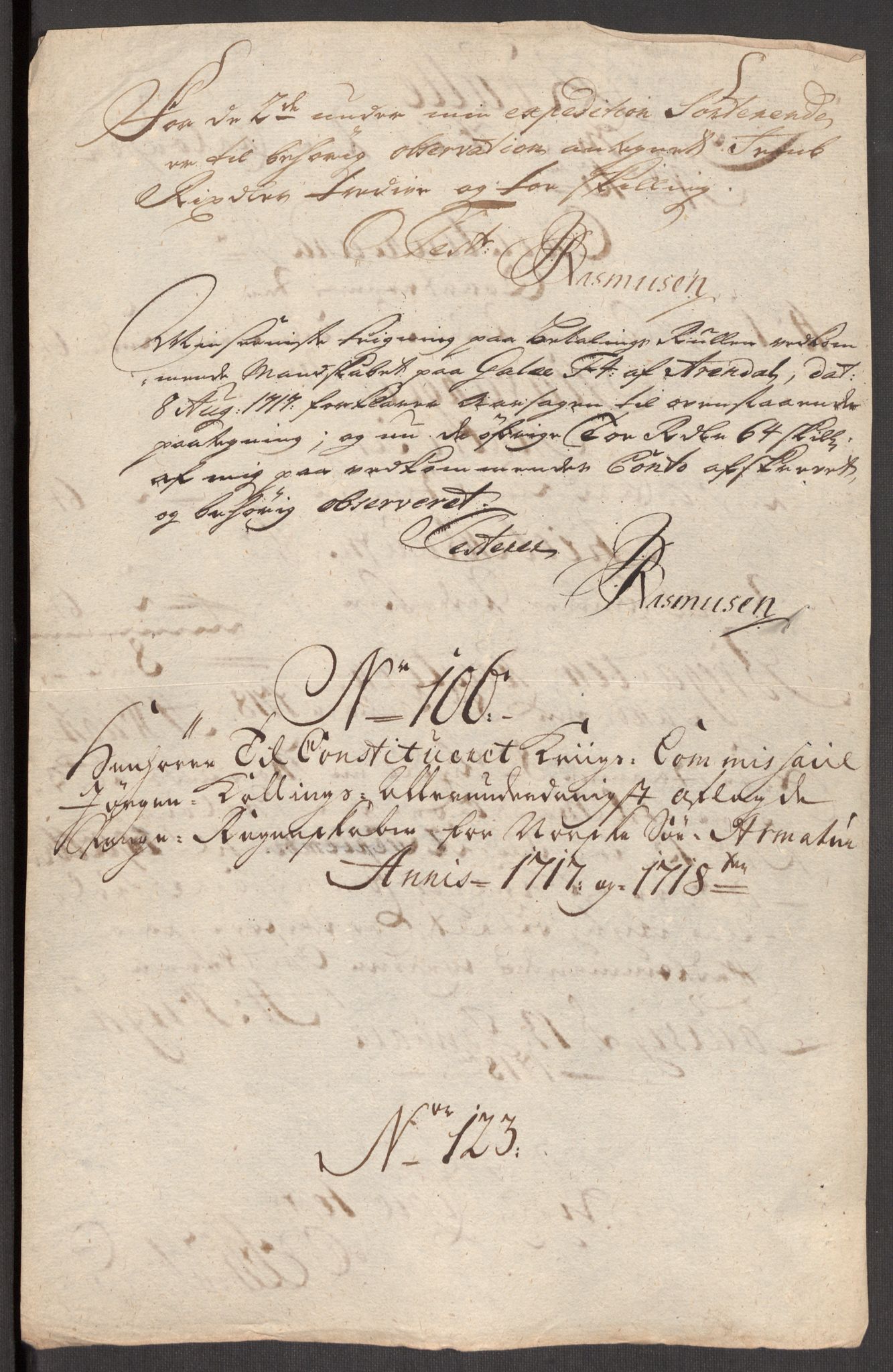 Kommanderende general (KG I) med Det norske krigsdirektorium, AV/RA-EA-5419/E/Eb/L0001: Ruller over noen kompanier som tjenestegjorde på flåten, 1712-1721, p. 523