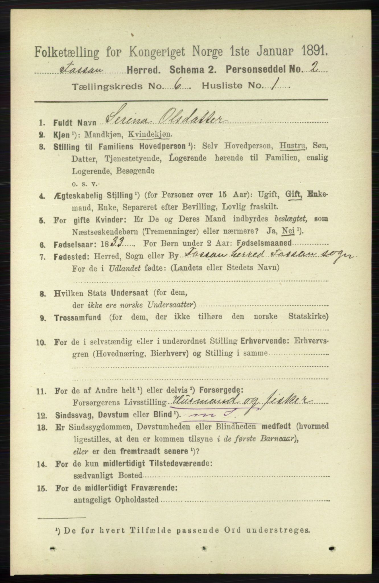 RA, 1891 census for 1129 Forsand, 1891, p. 943