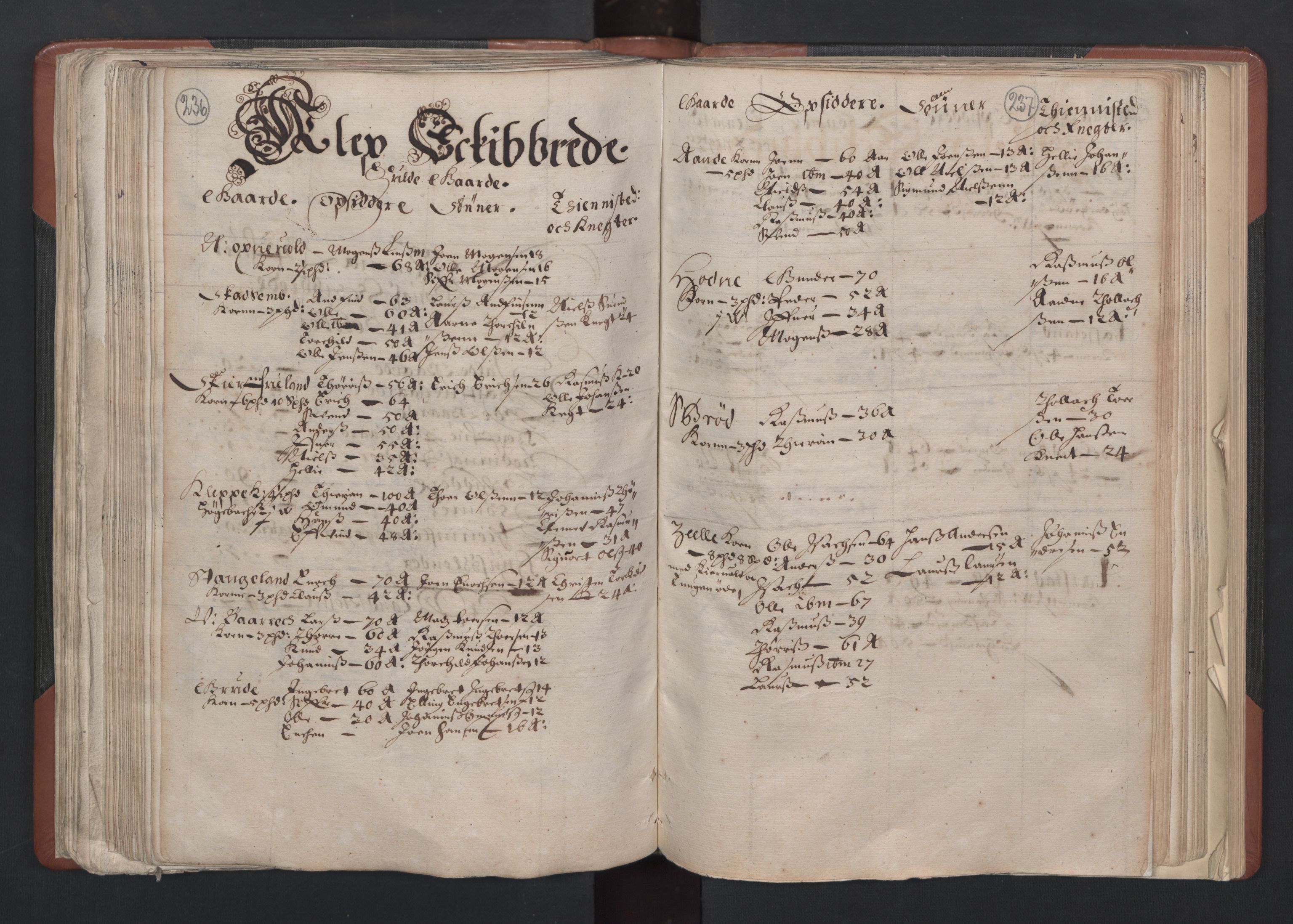 RA, Bailiff's Census 1664-1666, no. 11: Jæren and Dalane fogderi, 1664, p. 236-237