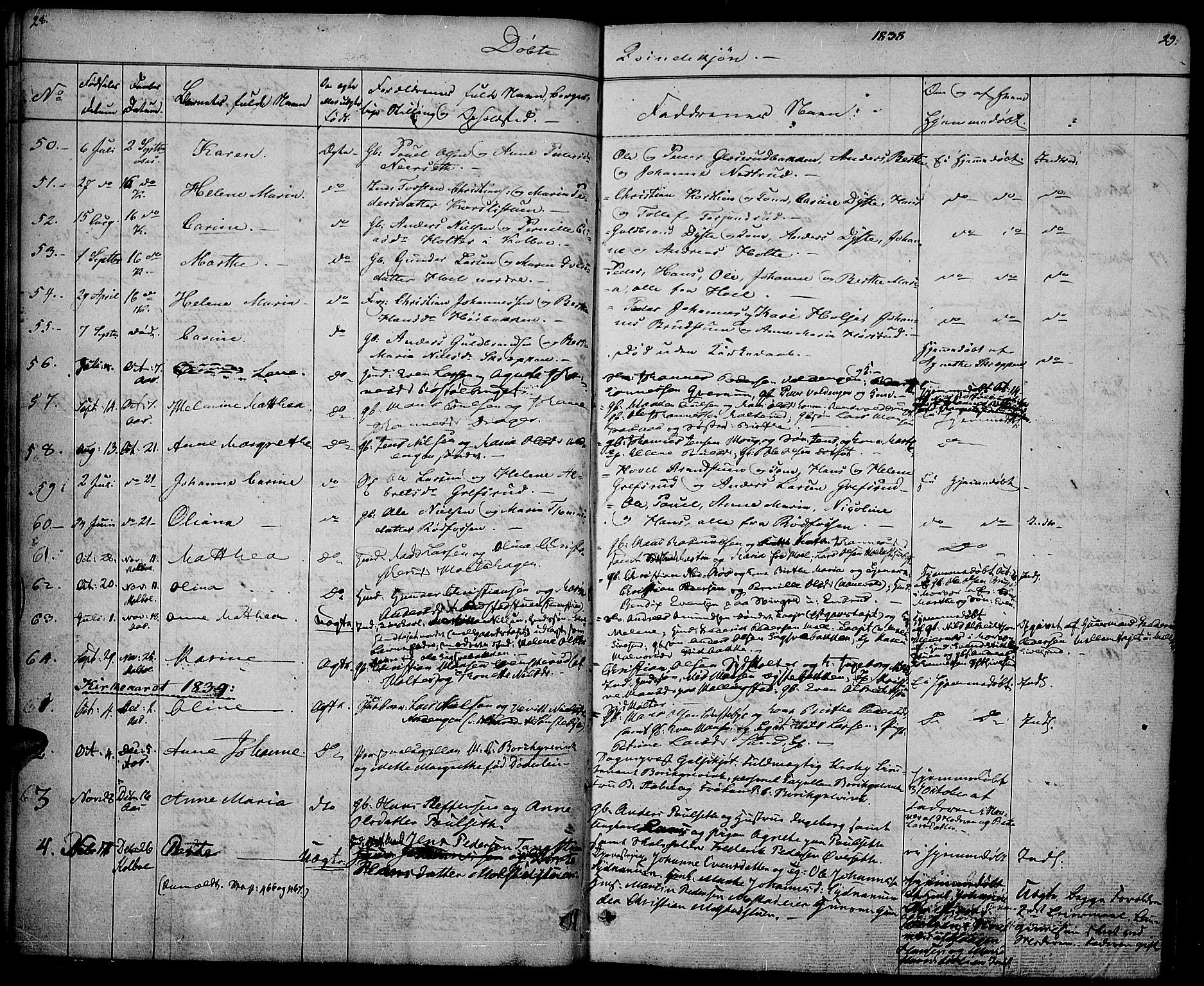 Vestre Toten prestekontor, SAH/PREST-108/H/Ha/Haa/L0003: Parish register (official) no. 3, 1836-1843, p. 28-29