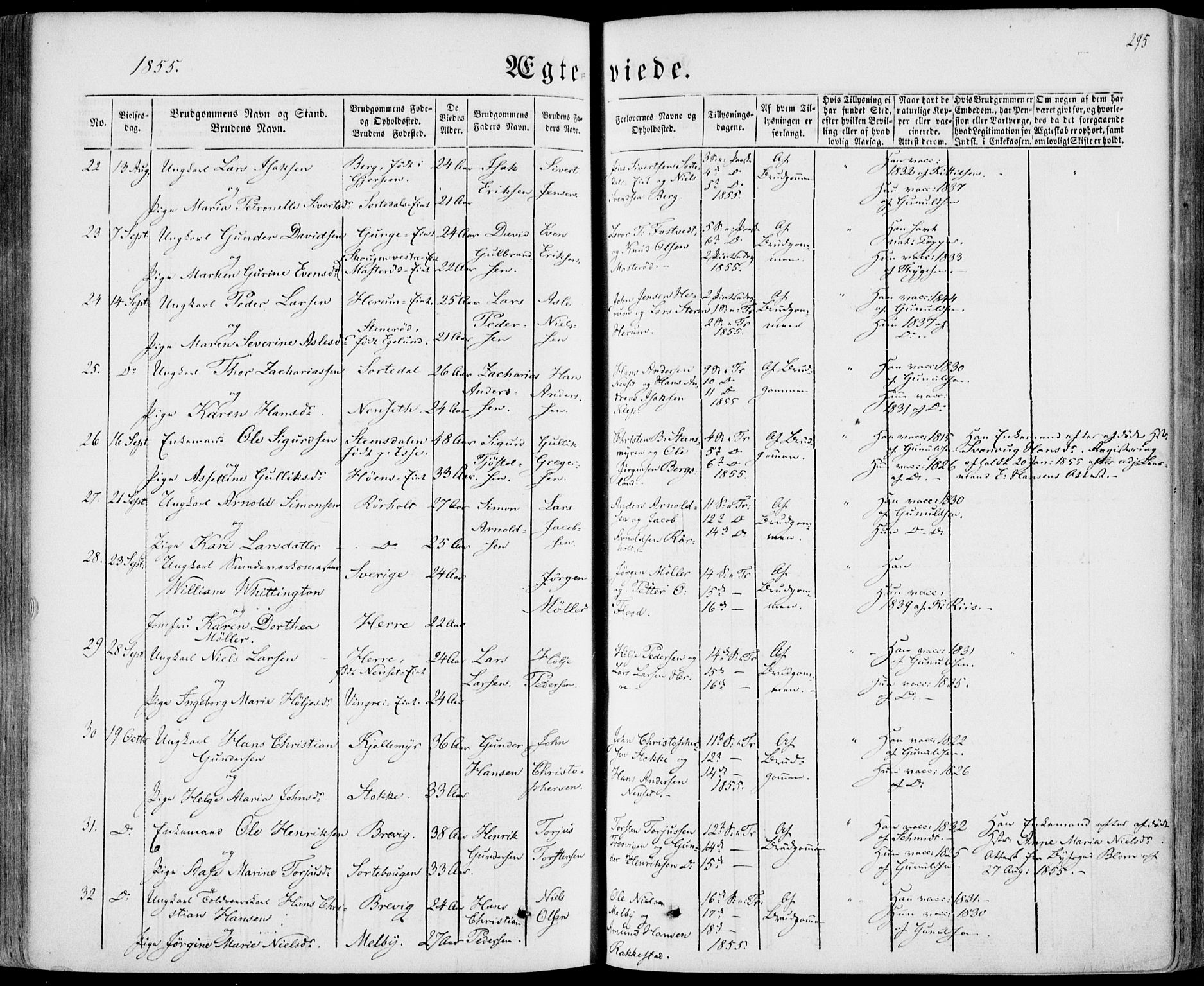 Bamble kirkebøker, AV/SAKO-A-253/F/Fa/L0005: Parish register (official) no. I 5, 1854-1869, p. 295