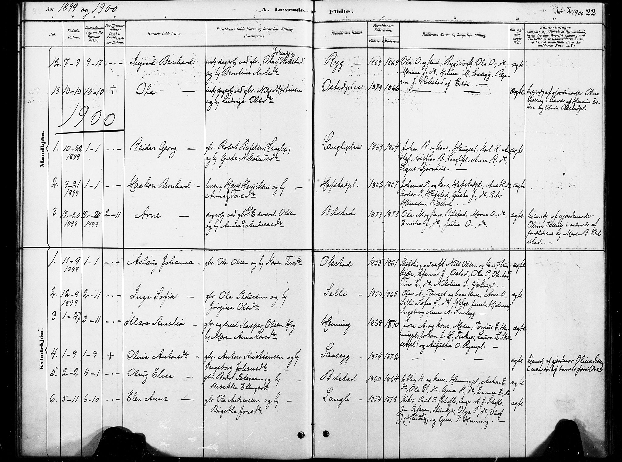 Ministerialprotokoller, klokkerbøker og fødselsregistre - Nord-Trøndelag, SAT/A-1458/738/L0364: Parish register (official) no. 738A01, 1884-1902, p. 22