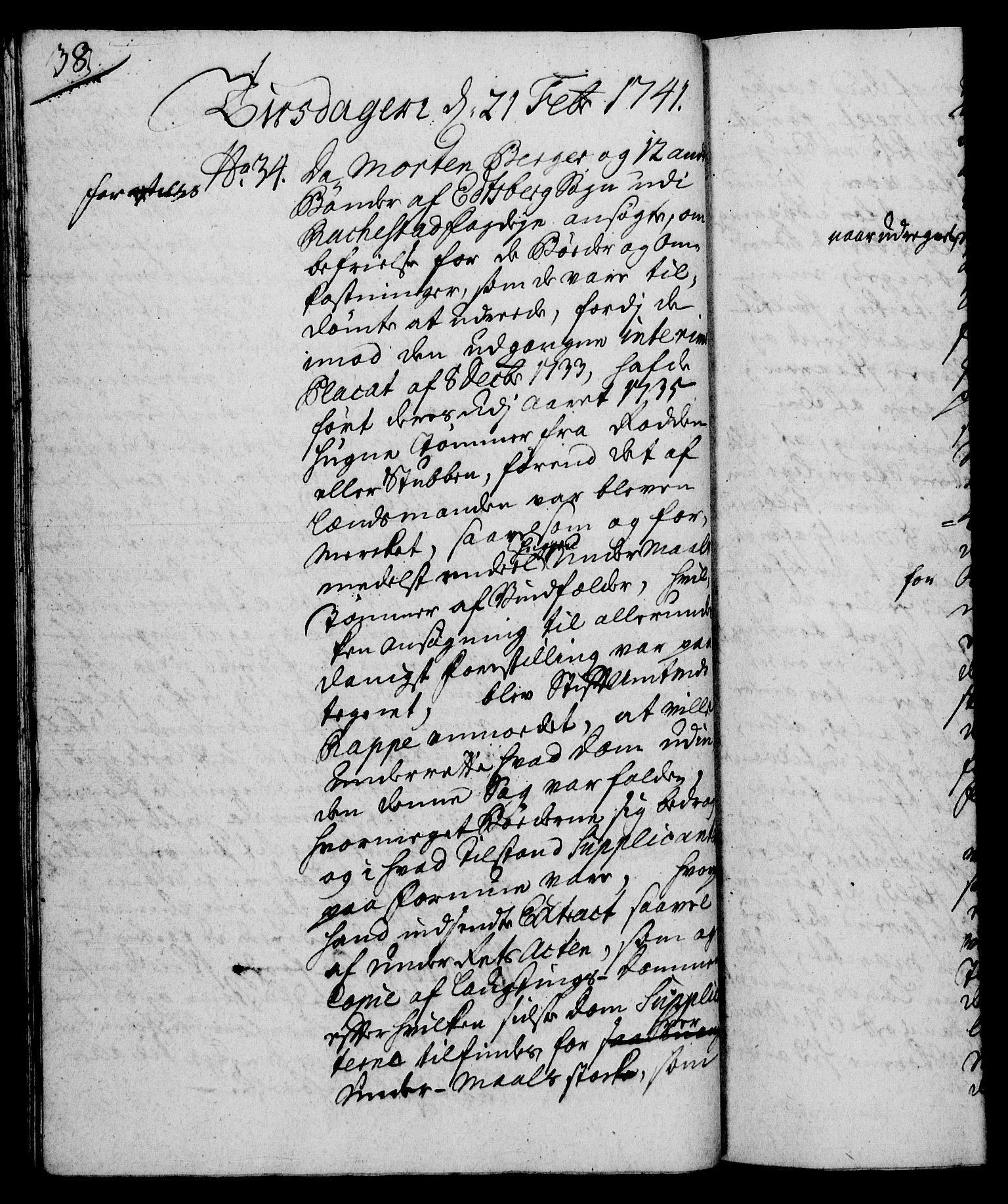 Rentekammeret, Kammerkanselliet, RA/EA-3111/G/Gh/Gha/L0023: Norsk ekstraktmemorialprotokoll (merket RK 53.68), 1741-1742, p. 38