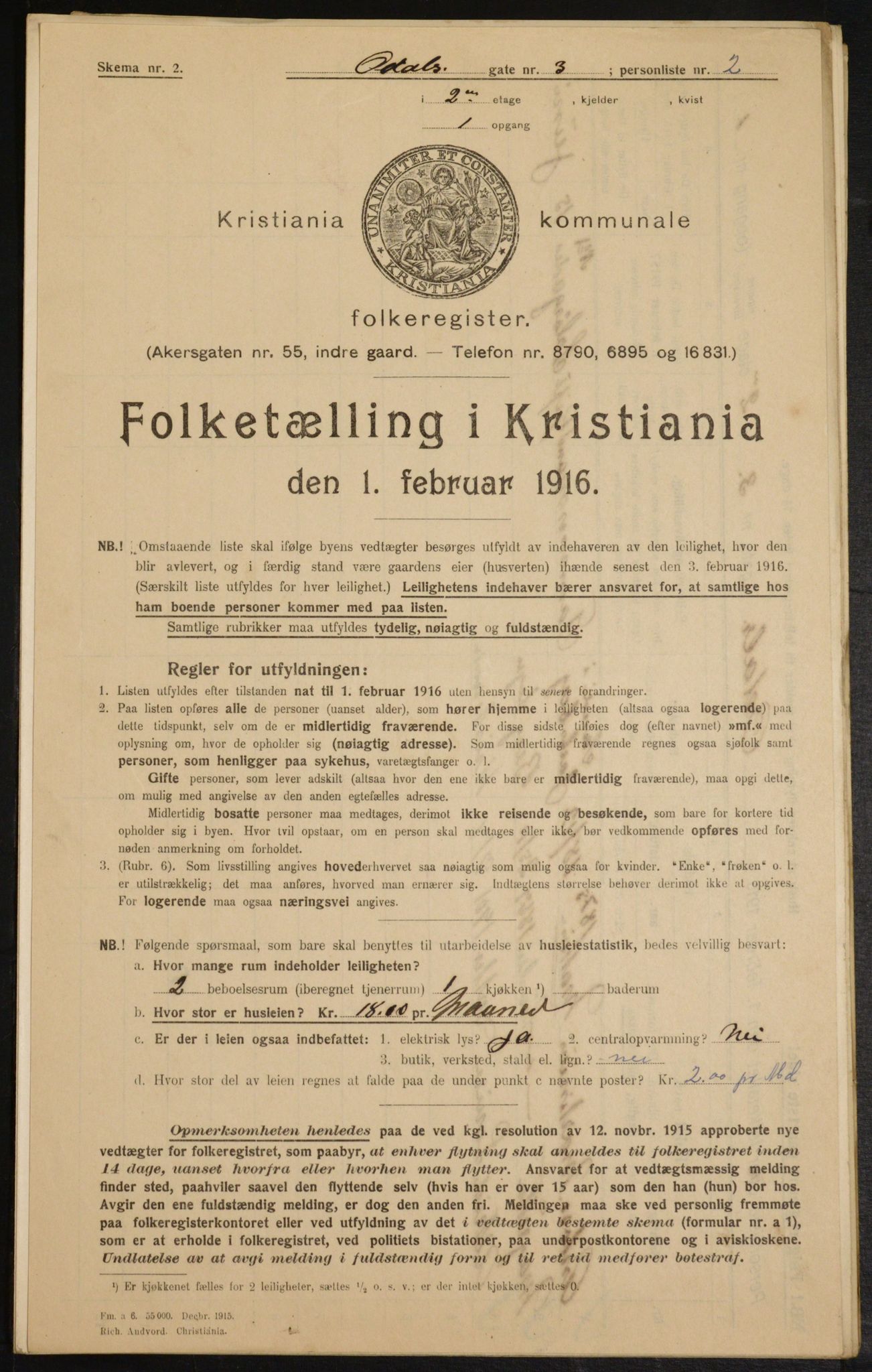 OBA, Municipal Census 1916 for Kristiania, 1916, p. 76162