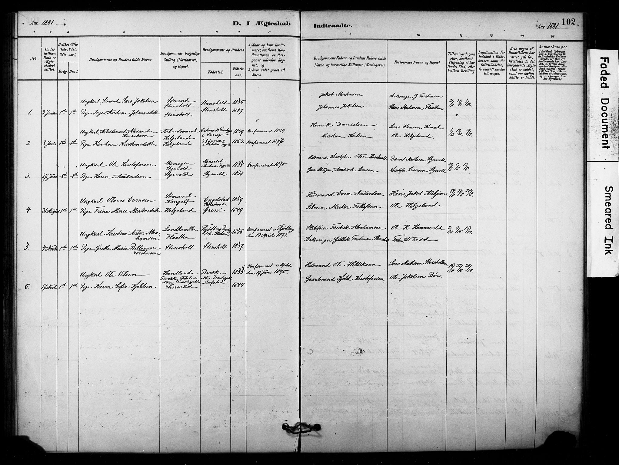 Lardal kirkebøker, AV/SAKO-A-350/F/Fd/L0001: Parish register (official) no. IV 1, 1881-1907, p. 102