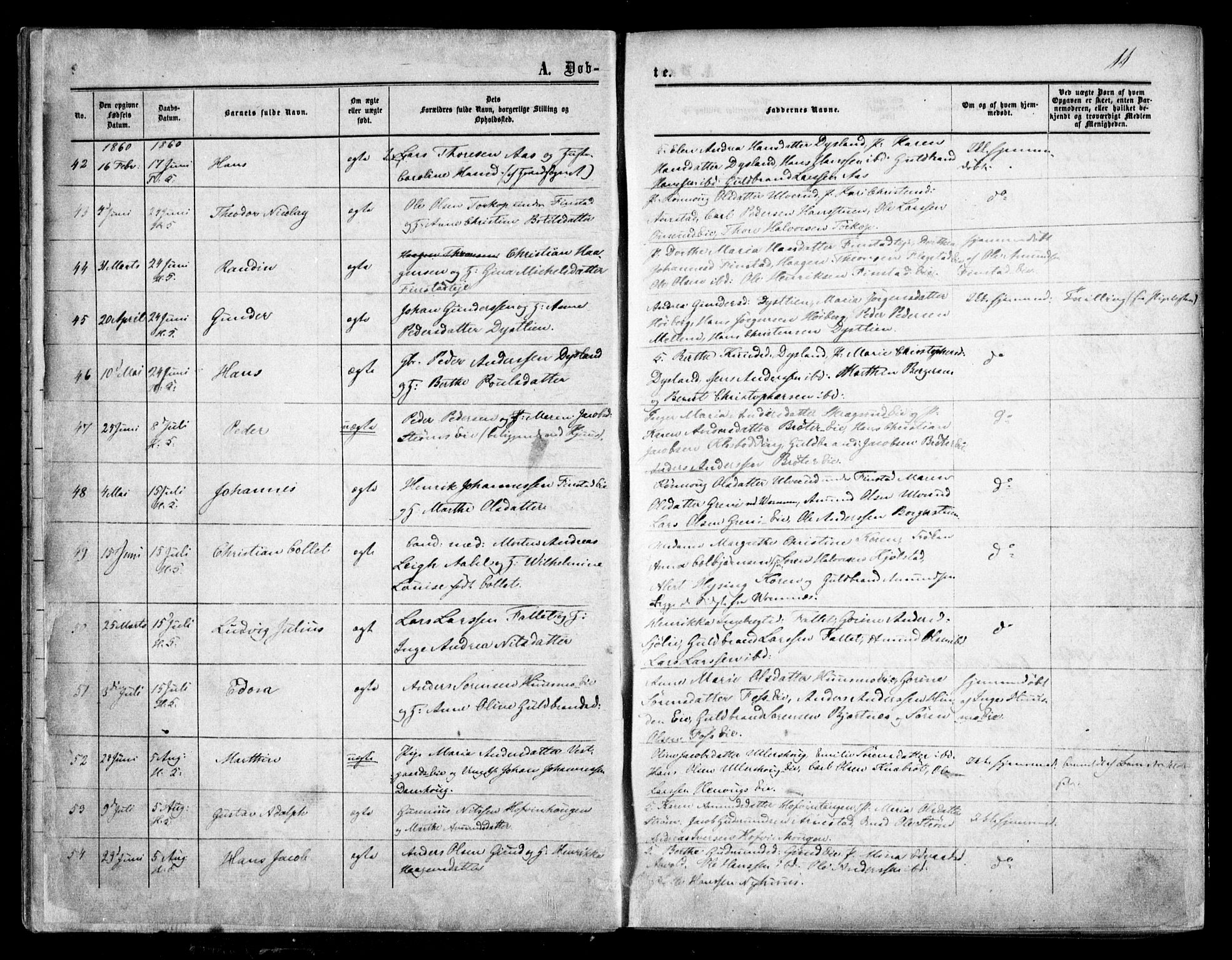 Nes prestekontor Kirkebøker, SAO/A-10410/F/Fa/L0008: Parish register (official) no. I 8, 1859-1874, p. 11