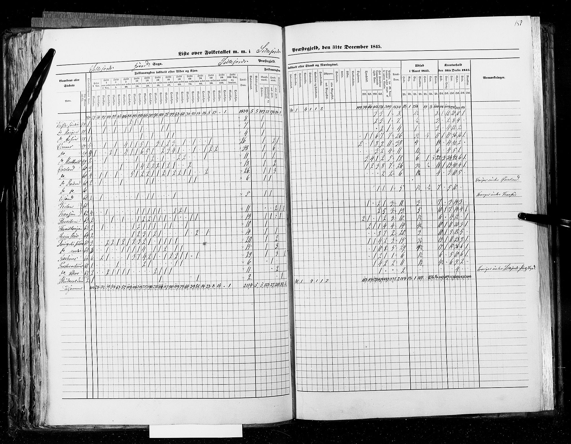 RA, Census 1845, vol. 5: Bratsberg amt og Nedenes og Råbyggelaget amt, 1845, p. 158