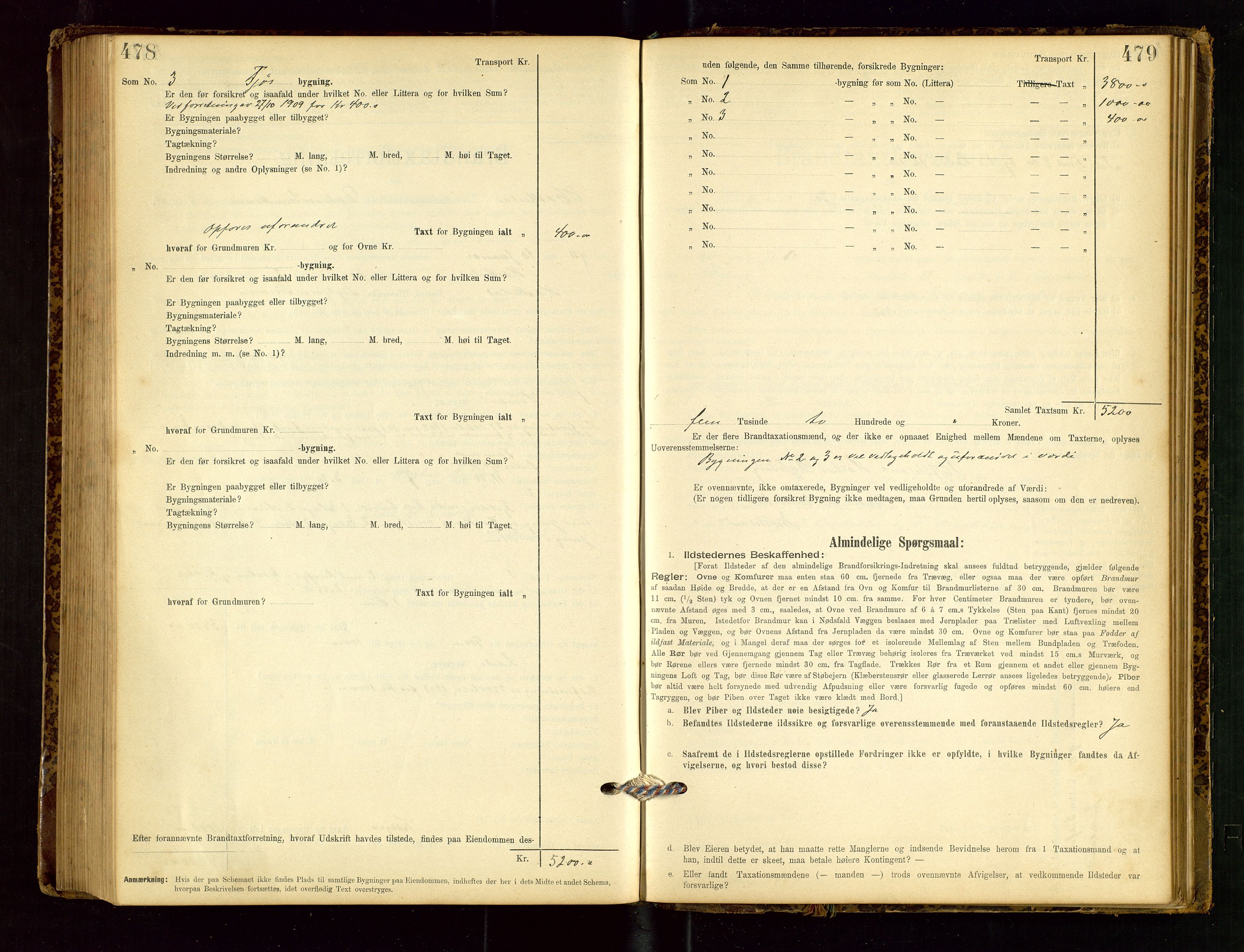 Heskestad lensmannskontor, AV/SAST-A-100304/Gob/L0001: "Brandtaxationsprotokol", 1894-1915, p. 478-479